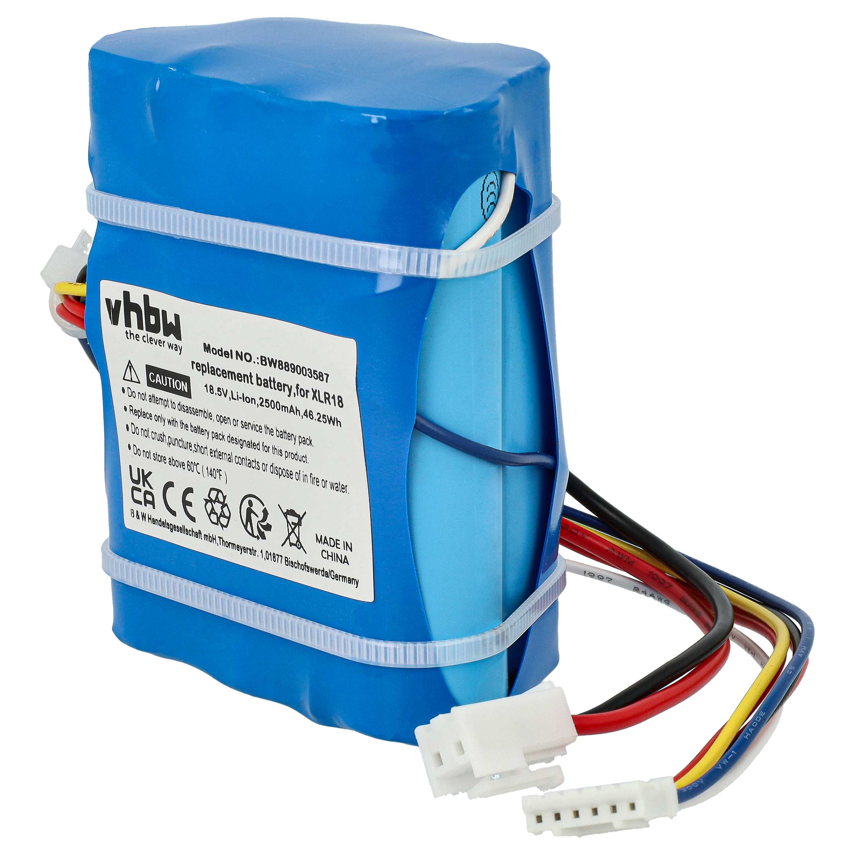 Battery replaces DeLonghi XLR18 for DeLonghi 2500mAh, 18.5V, Li-Ion