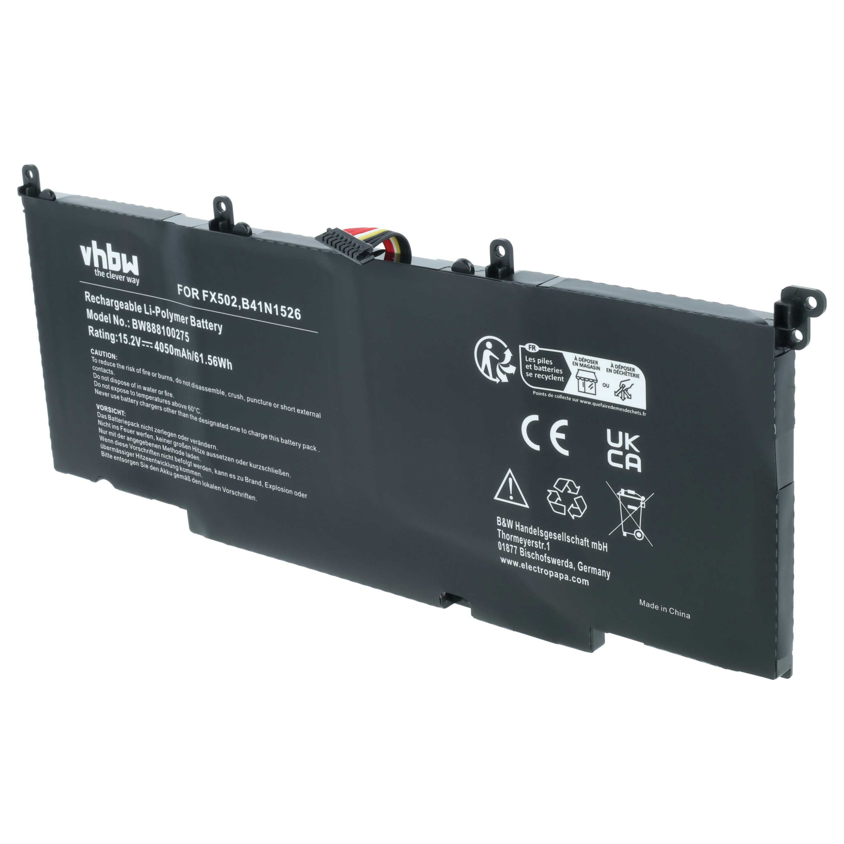 Akumulator do laptopa zamiennik Asus B41N1526, 0B200-0194000 - 4050 mAh 15,2 V LiPo, czarny
