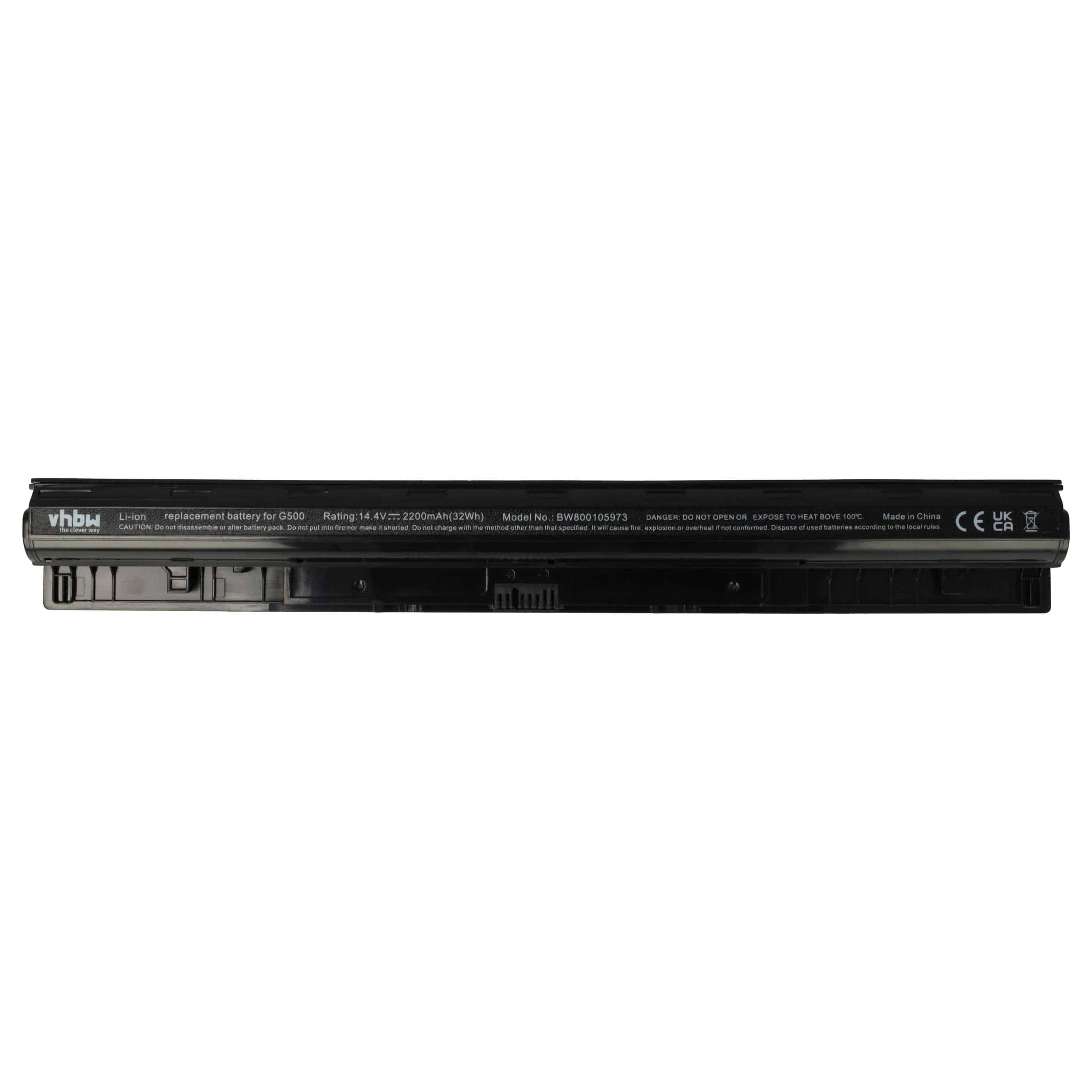 Notebook-Akku als Ersatz für Lenovo 121500171, 121500172, 121500173, 121500174 - 2200mAh 14,4V Li-Ion, schwarz