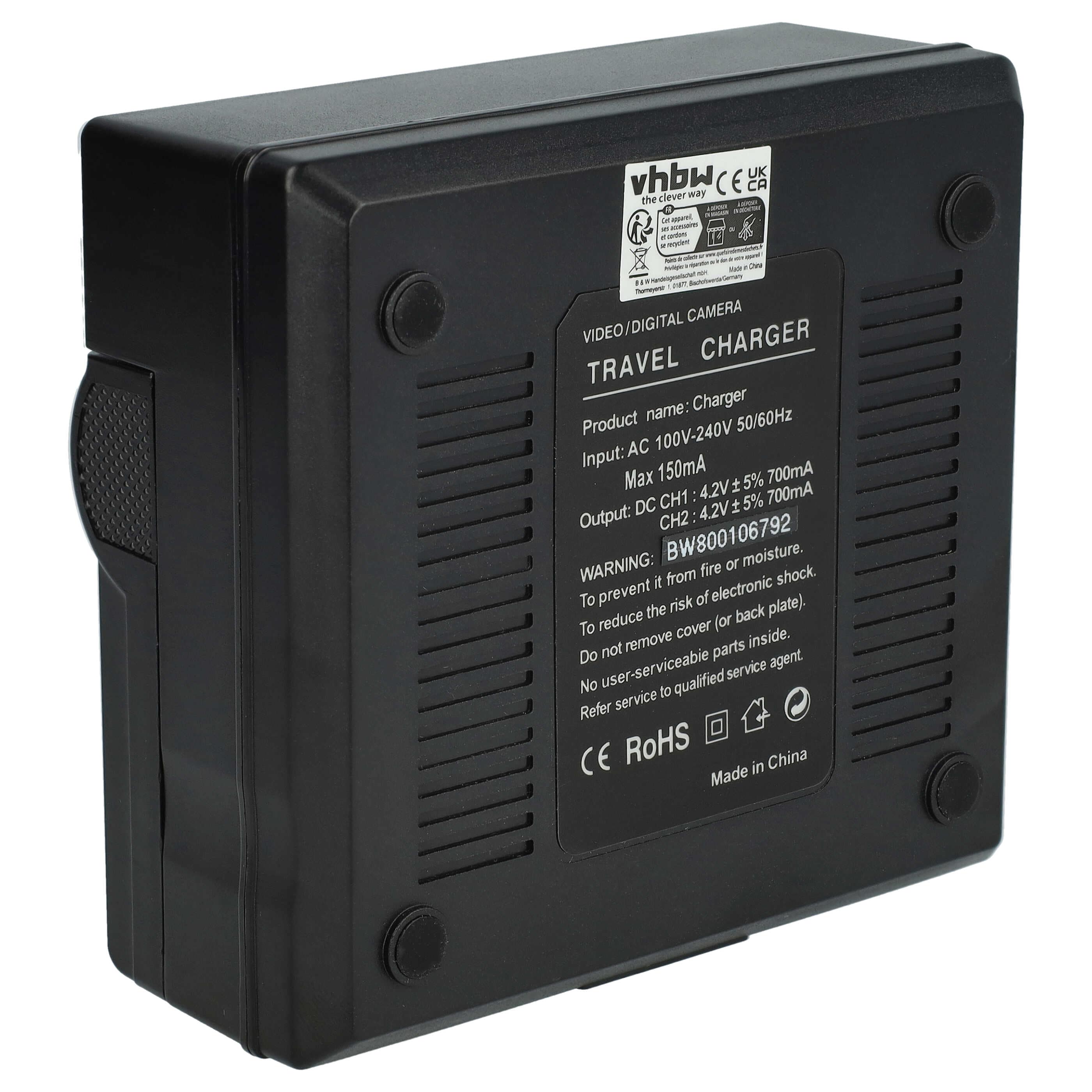 Battery Charger suitable for Panasonic HC-750 Digital Camera - 1 A, 4.2/8.4 V