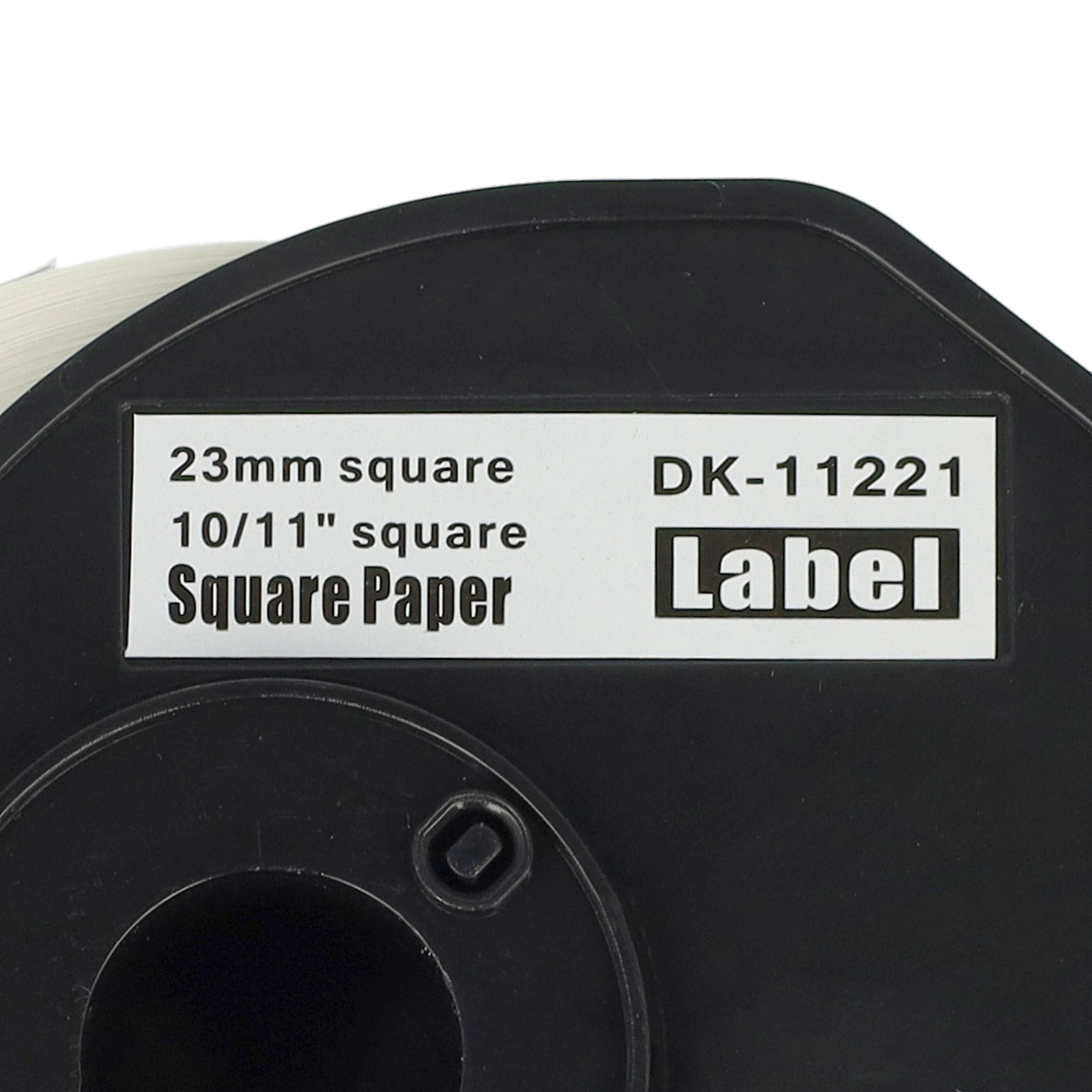 10x Etiketten als Ersatz für Brother DK-11221 Etikettendrucker - Premium 23mm x 23mm + Halter