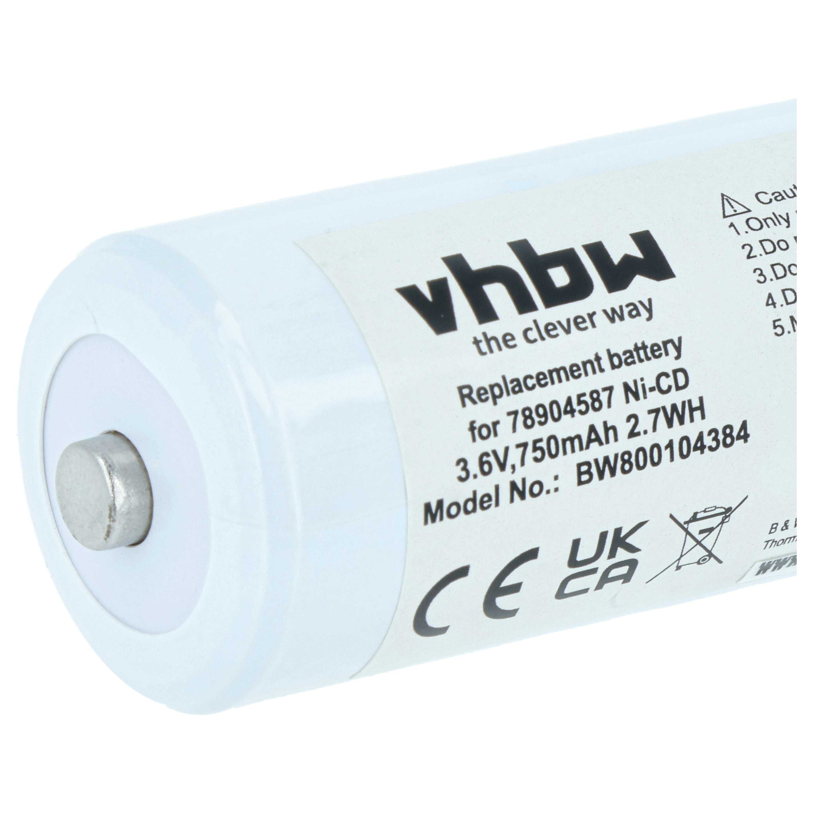 Batterie (2 pcs.) remplace Welch Allyn 78904587 pour appareil médical Cardinal Medical - 750mAh 3,6V NiCd