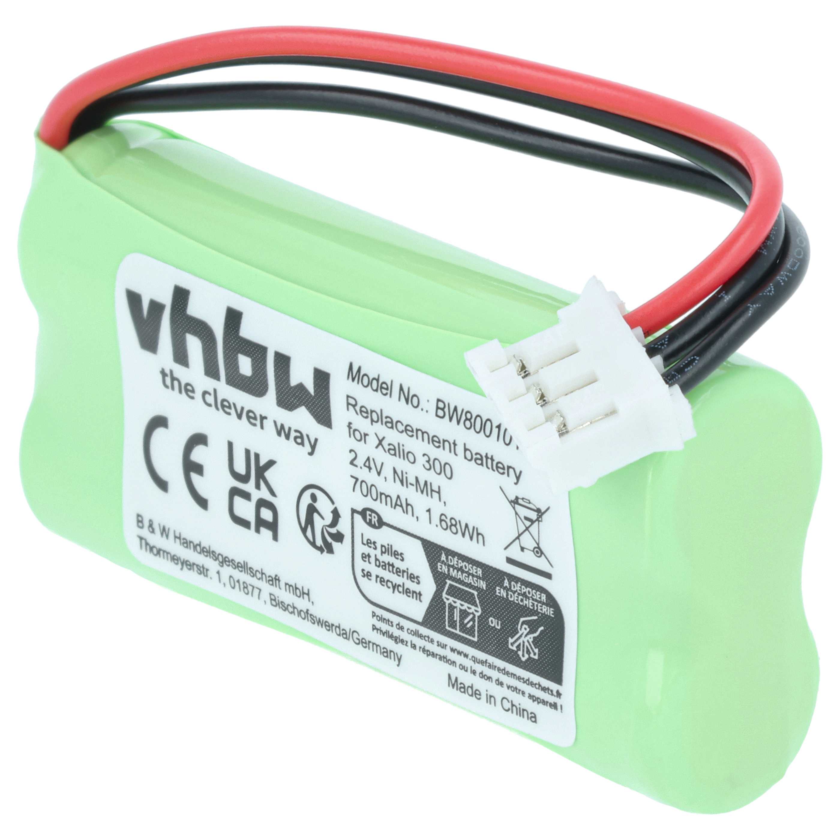 Batterie remplace Philips 60AAAH2BMX, 2HR-AAAU, H-AAA500X2 pour téléphone Philips - 700mAh 2,4V NiMH