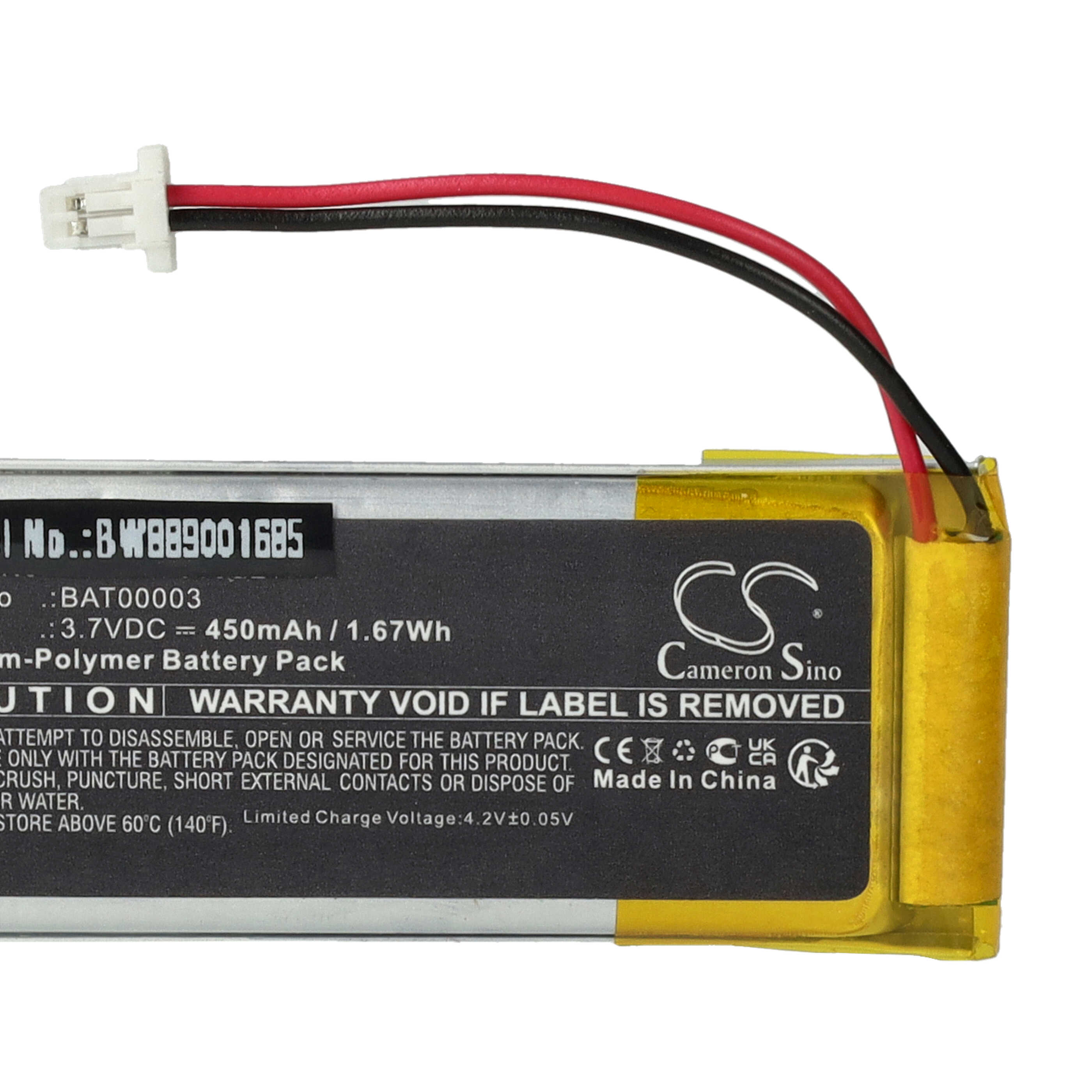 Akumulator do słuchawek bezprzewodowych zamiennik Cardo BAT00003 - 450 mAh 3,7 V LiPo