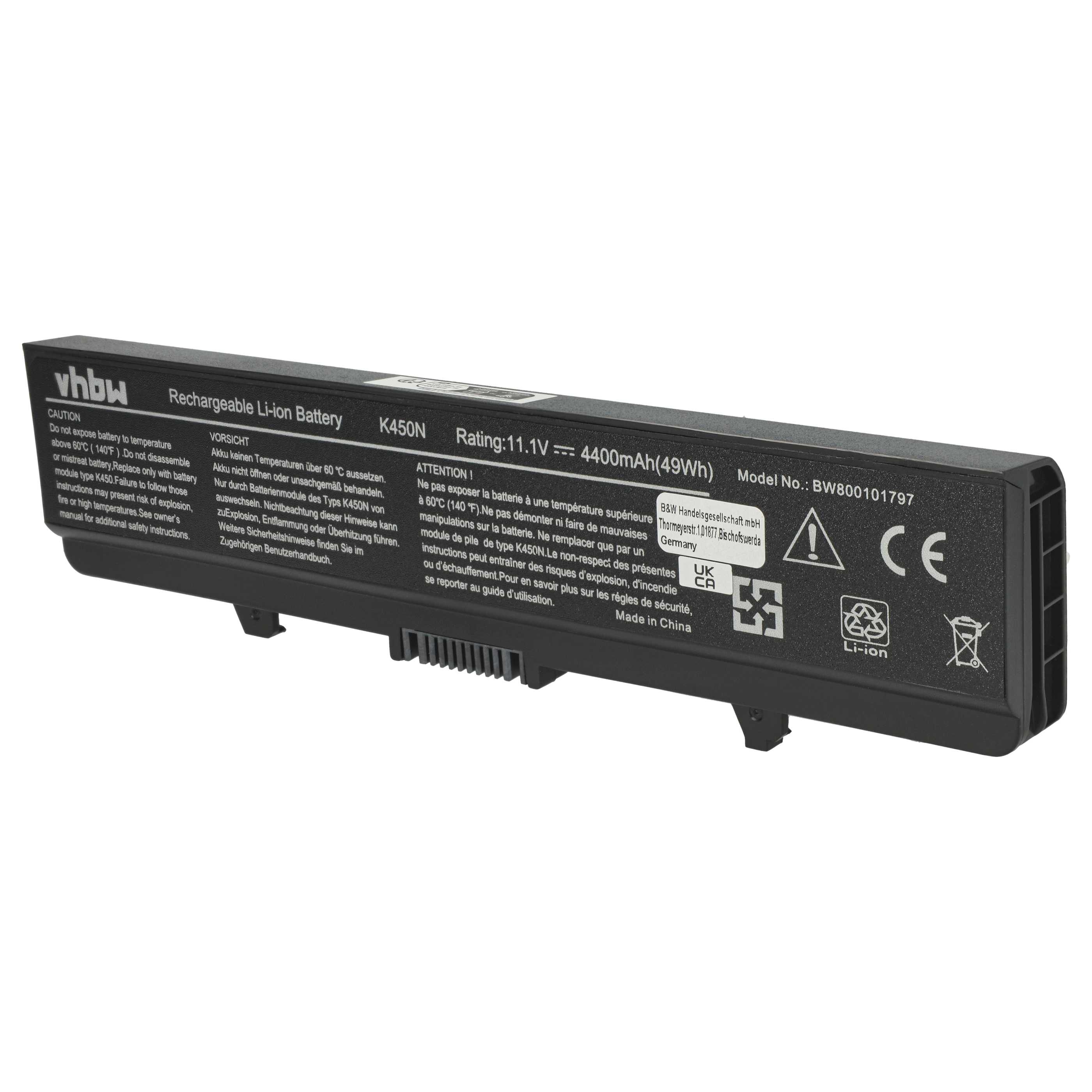 Akumulator do laptopa zamiennik Dell 0GW252, 0F965N, 0F972N, 312-0566 - 4400 mAh 11,1 V Li-Ion, czarny