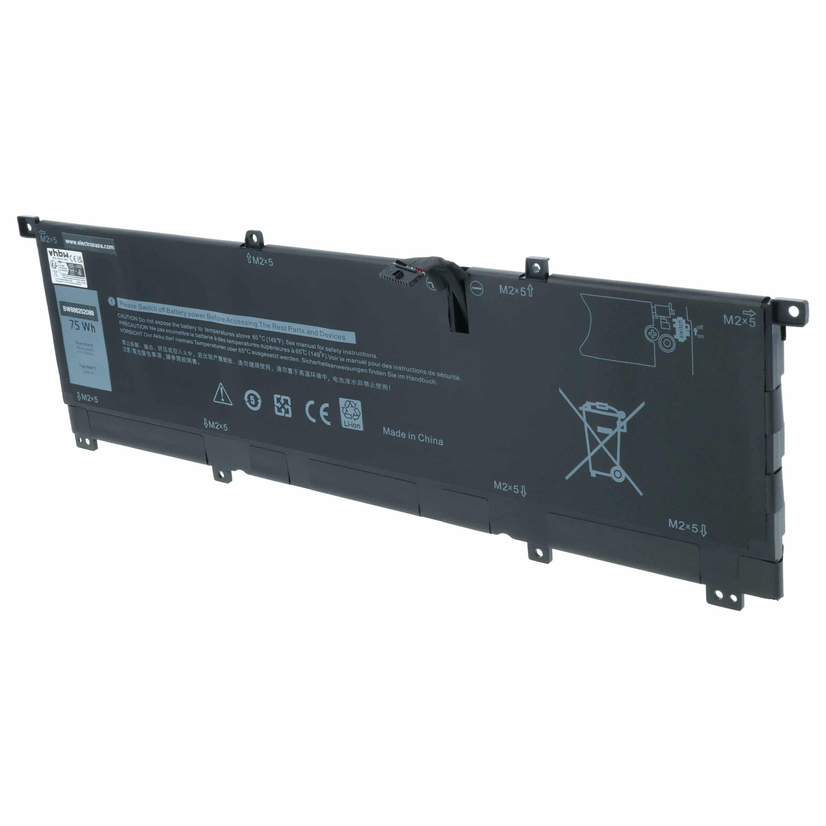 Akumulator do laptopa zamiennik Dell 8N0T7, FW8KR, TMFYT, 0TMFYT - 6500 mAh 11,4 V LiPo, czarny
