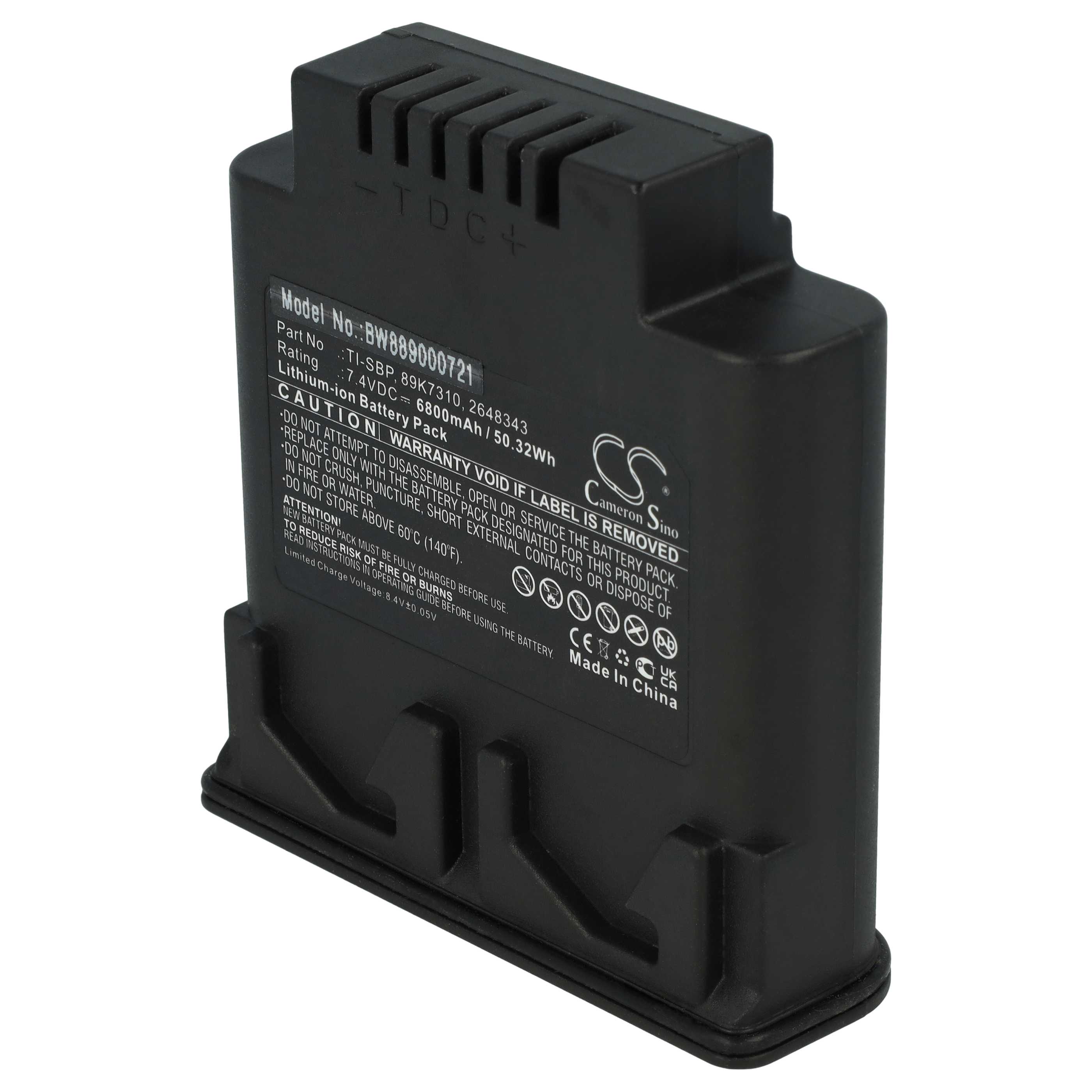 2x Batteria per termocamera sostituisce Fluke 89K7310, TI-SBP, 2648343 - 6800mAh 7,4V Li-Ion