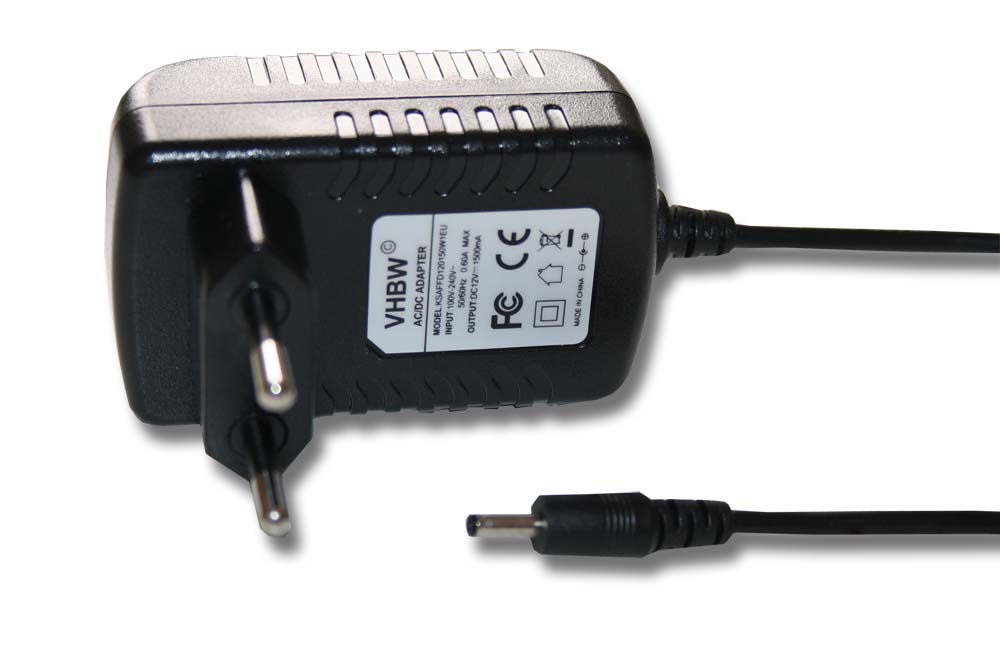 Mains Power Adapter replaces Acer PSA18R-120P for Tablet etc. - 125 cm