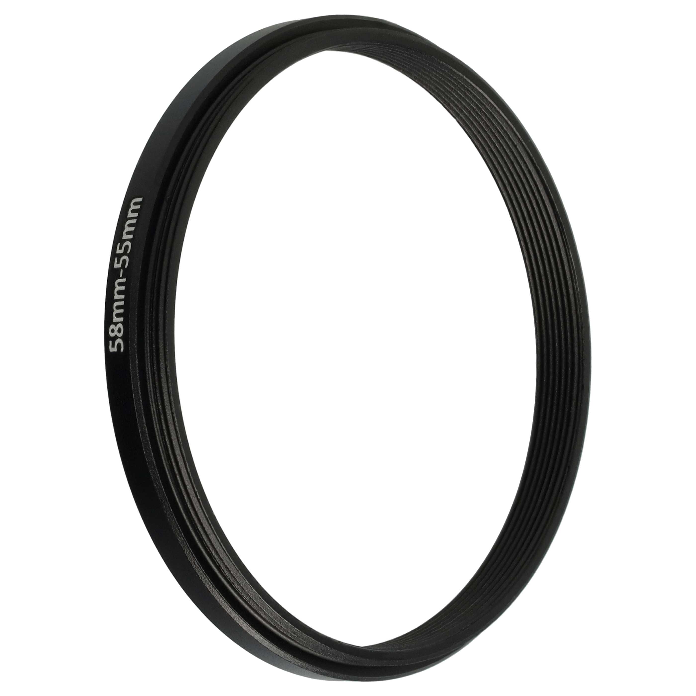 Step-Down Ring Adapter from 58 mm to 55 mm for various Camera Lenses