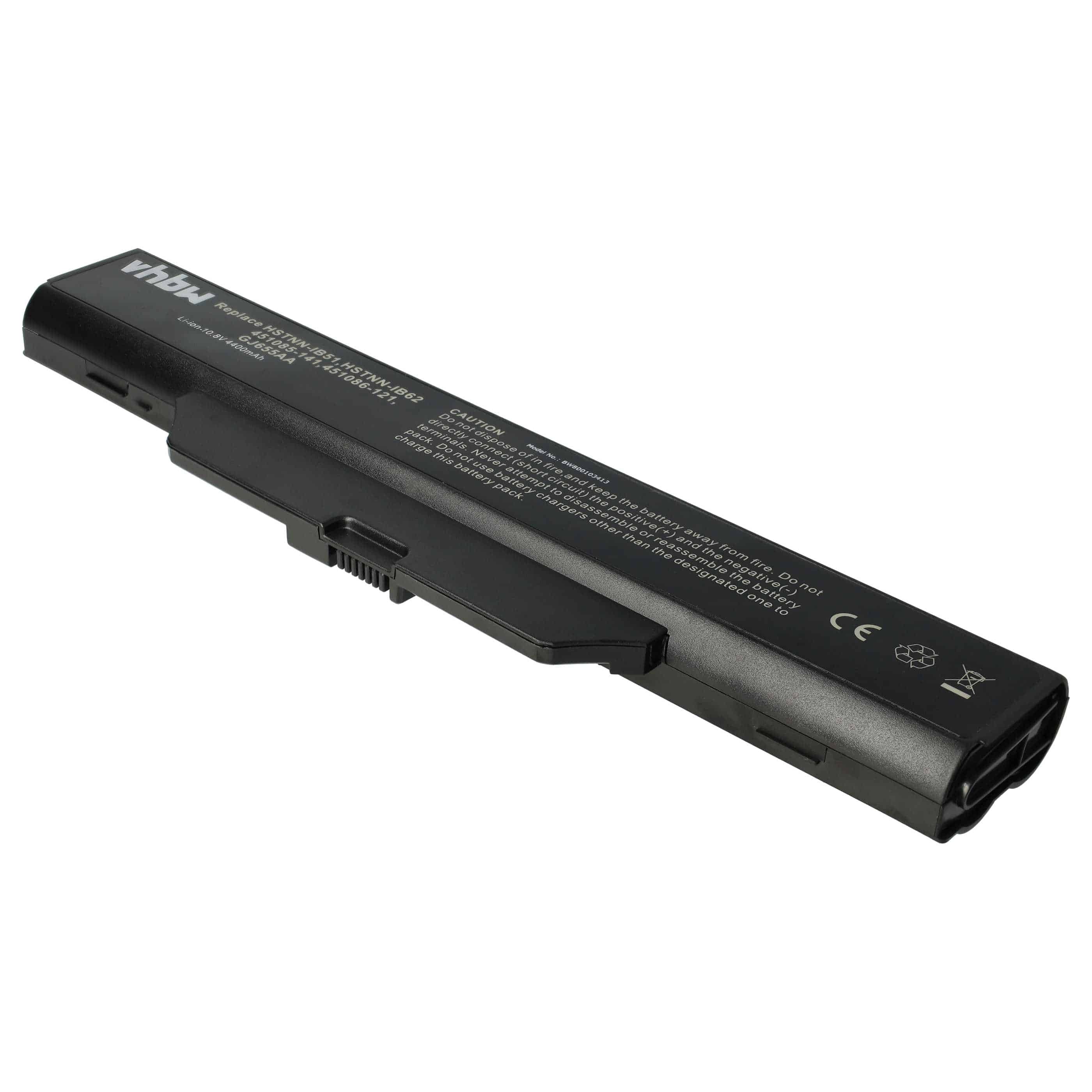 Batterie remplace HP 451086-001, 451085-141, 451085-661 pour ordinateur portable - 4400mAh 10,8V Li-ion, noir