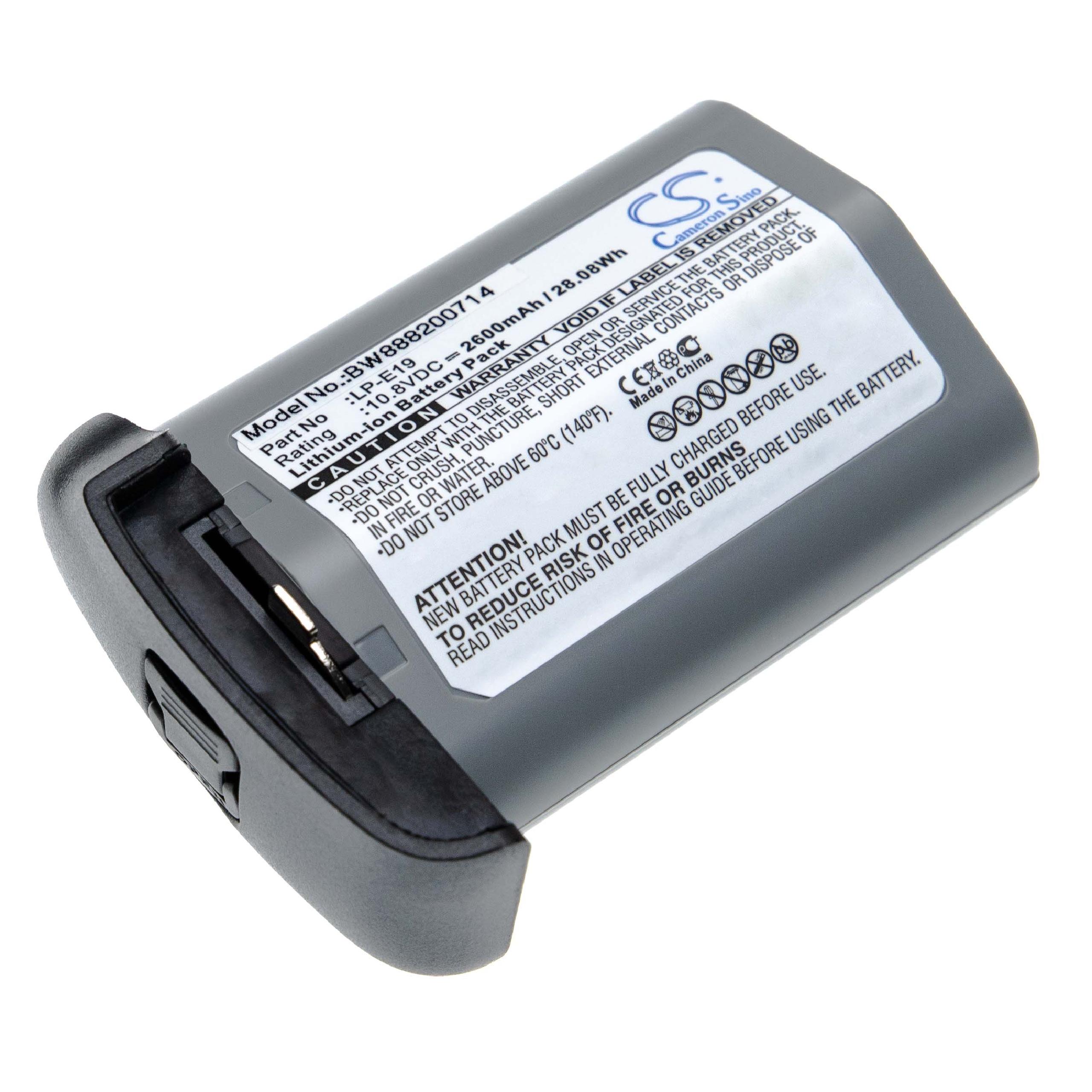 Batterie remplace Canon LP-E19 pour appareil photo - 2600mAh 10,8V Li-ion