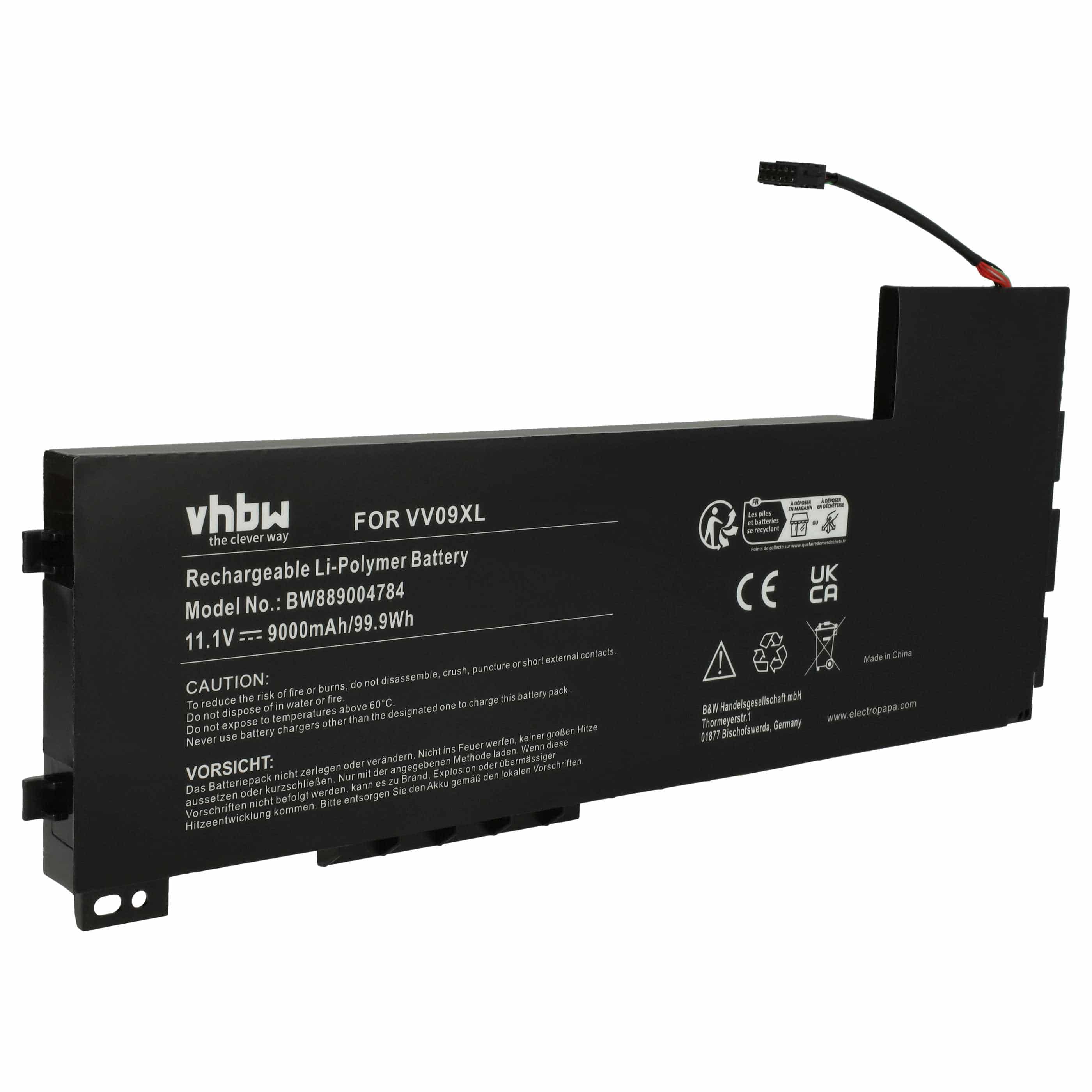 Akumulator do laptopa zamiennik 808398-2B1, 808398-2B2, 808398-2C1 - 9000 mAh 11,1 V Li-Ion, czarny