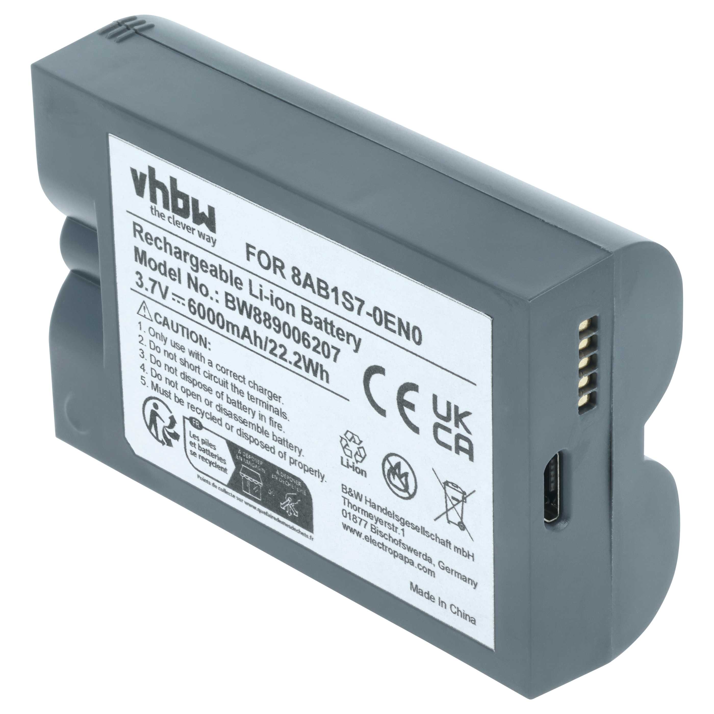 Intercom Doorbell Battery replaces Ring 8AB1S7-0EU0, V4 - 6000 mAh 3.7 V Li-Ion - Video Doorbell Akku
