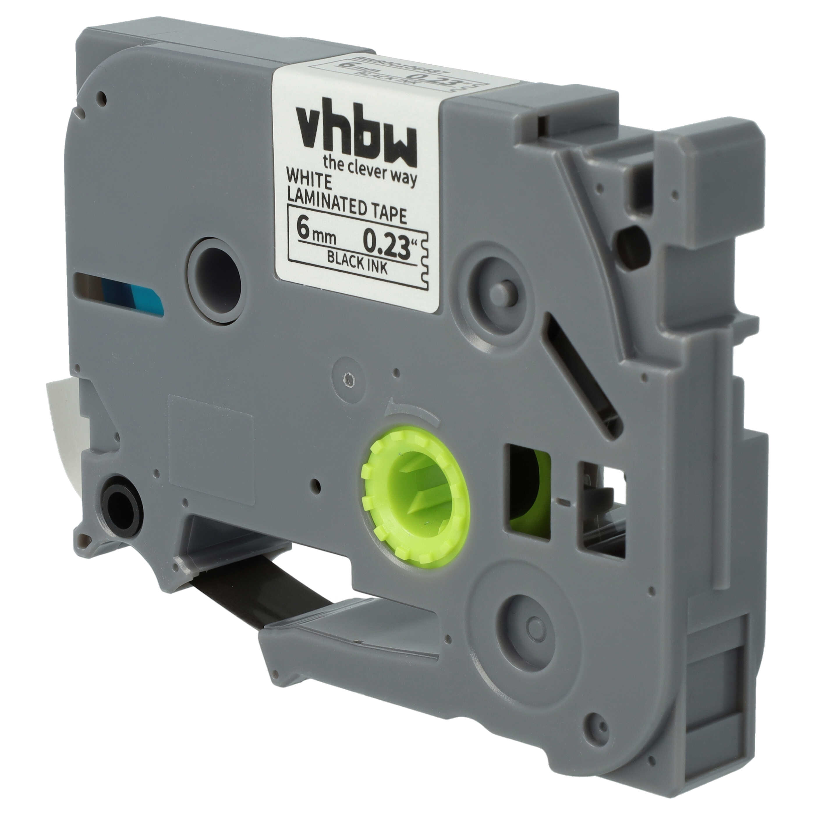 50x Label Tape replaces Brother TZE-211, TZ-211 - 6 mm Black to White