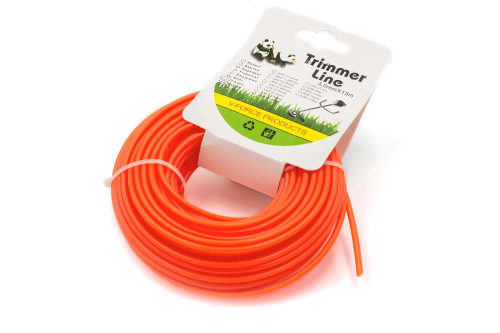 Line suitable for Bosch Makita Lawn Mower, Grass Trimmer - Trimmer Line Orange, 3 mm x 15 m, Round