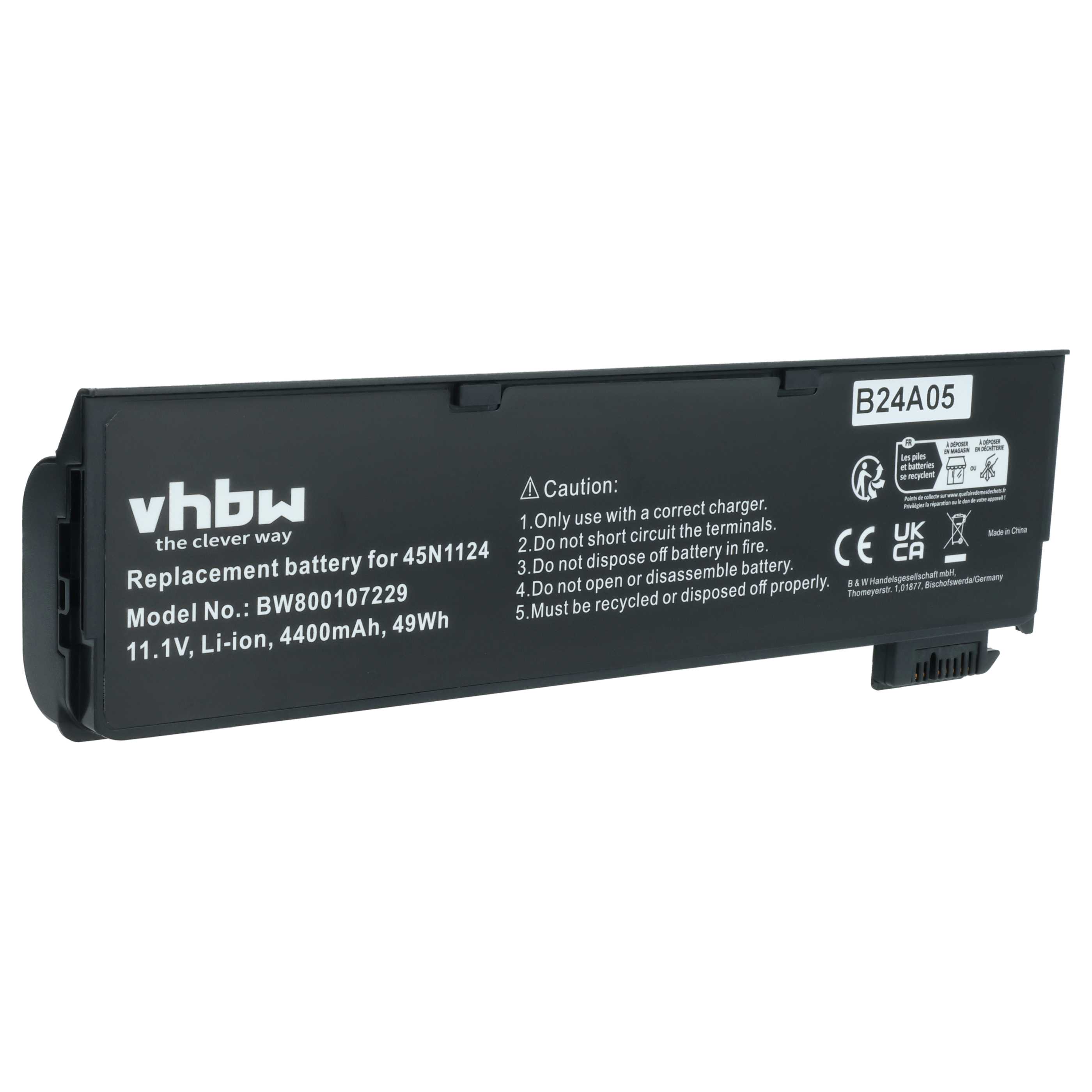 Akumulator do laptopa zamiennik Lenovo 00HW034, 00HW033, 0C52861, 0C52862 - 4400 mAh 11,1 V Li-Ion, czarny