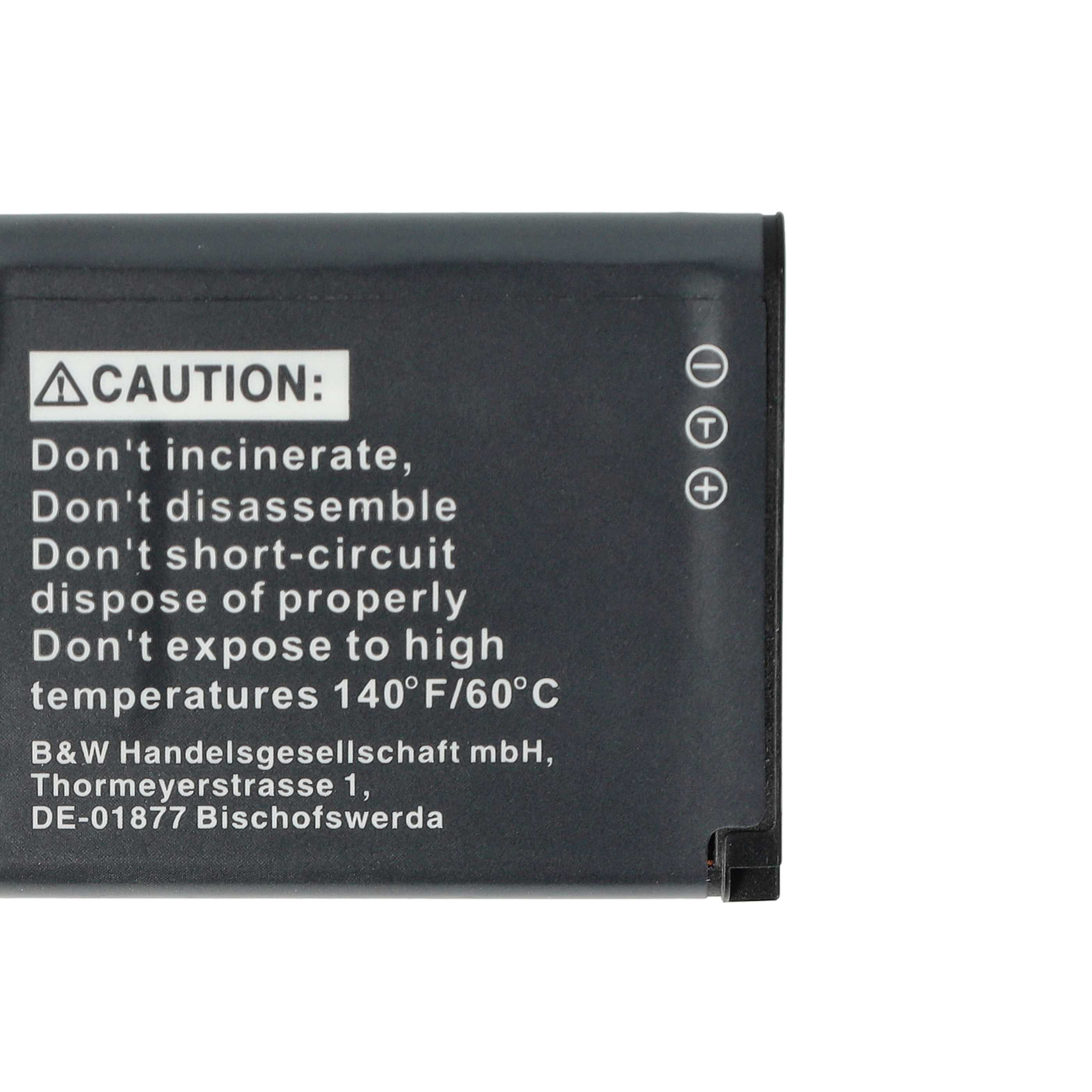 Battery replaces Leica BP-DC14E, BP-DC14 - 650mAh, 3.7V, Li-Ion