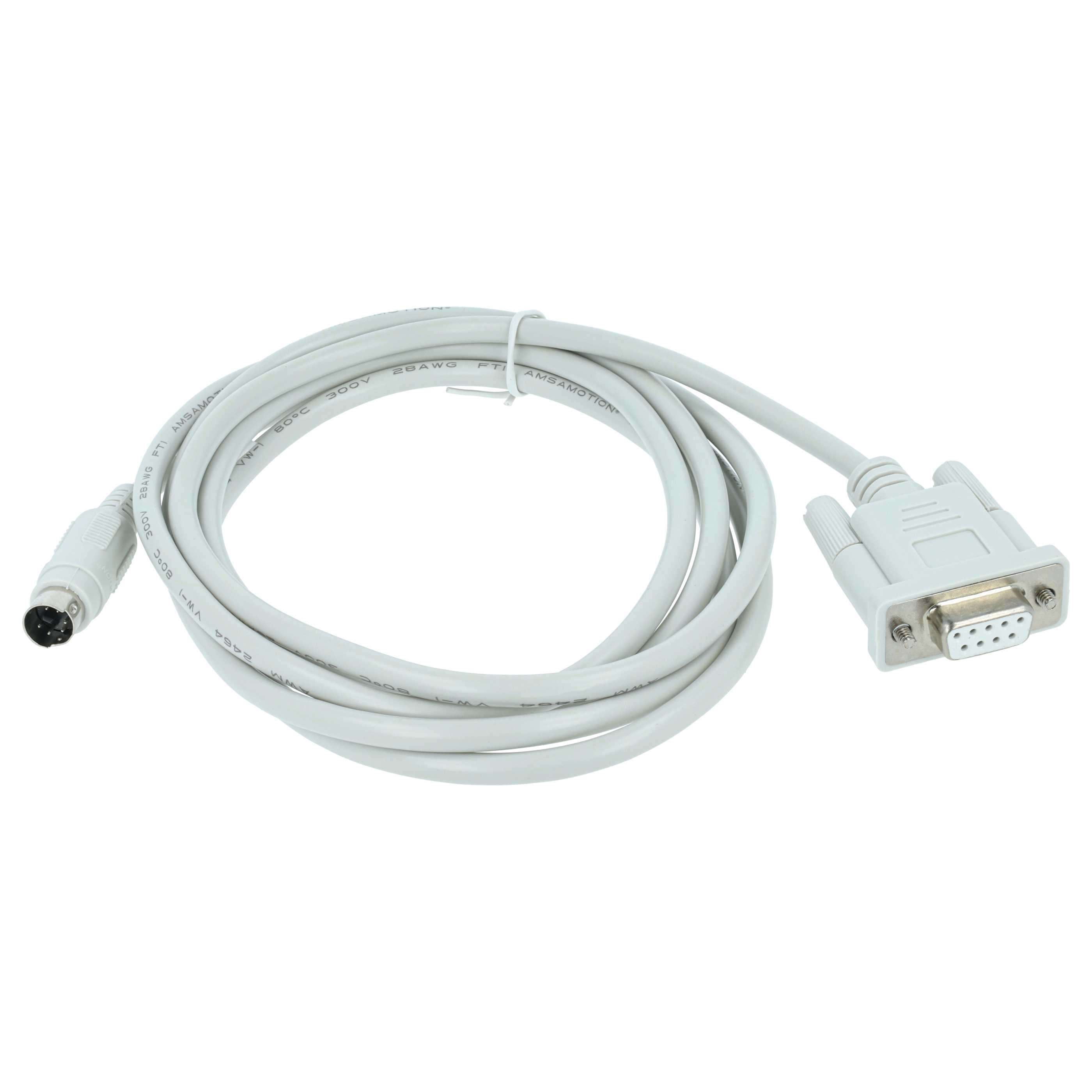 Programming Lead RS-232 suitable for Mitsubishi MELSEC QC30R2, Q-Series PC & Peripherals - Adapter 190cm, Grey
