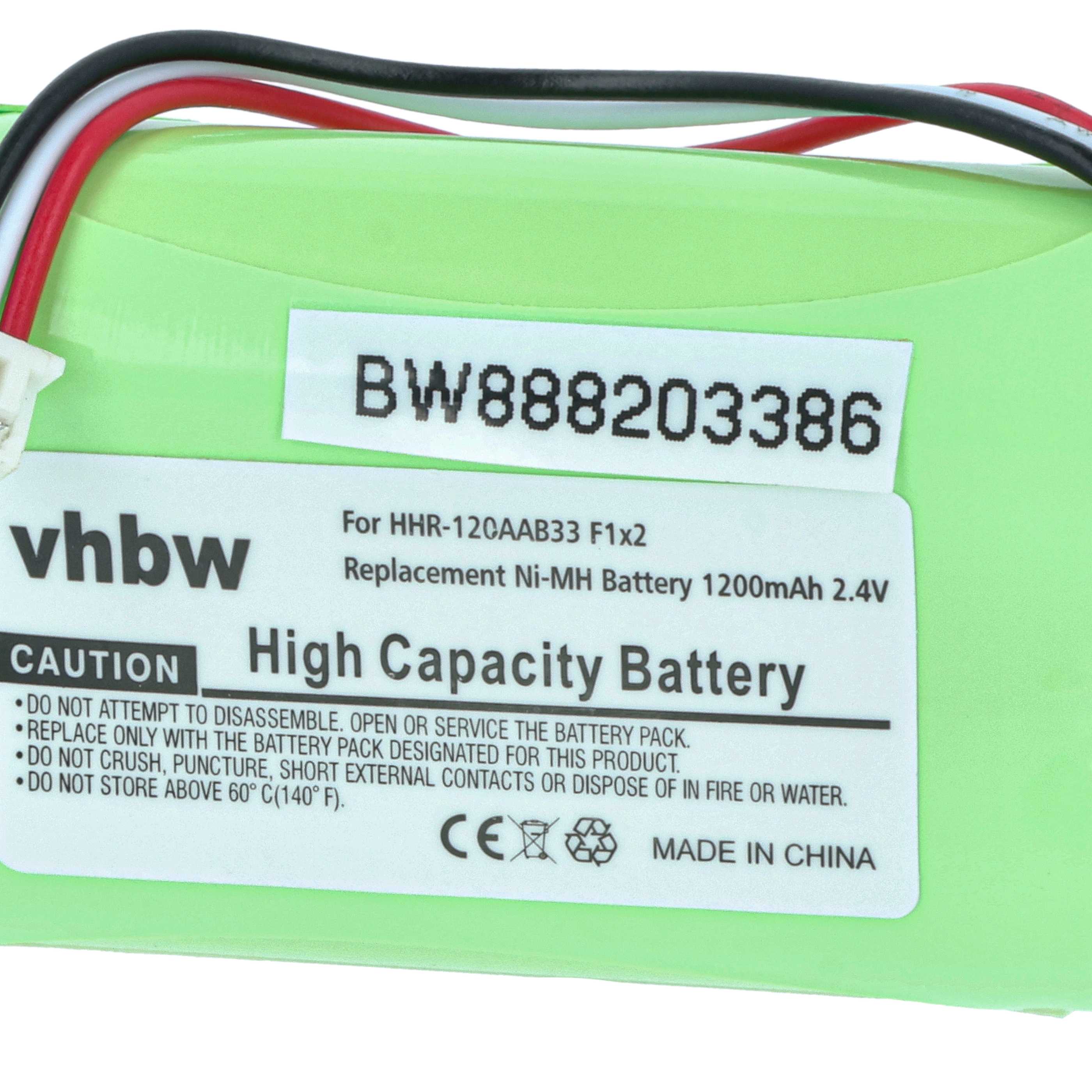 Remote Control Battery Replacement for Bang & Olufsen HHR-120AAB33 F1x2 - 1200 mAh 2.4 V NiMH