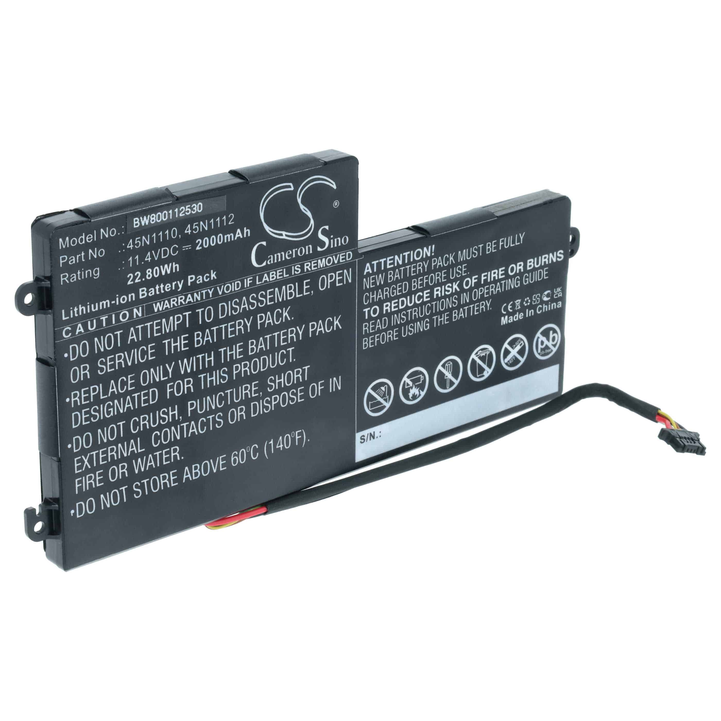 Akumulator do laptopa zamiennik Lenovo 45N1113, 45N1110, 45N1112 - 2000 mAh 11,4 V Li-Ion