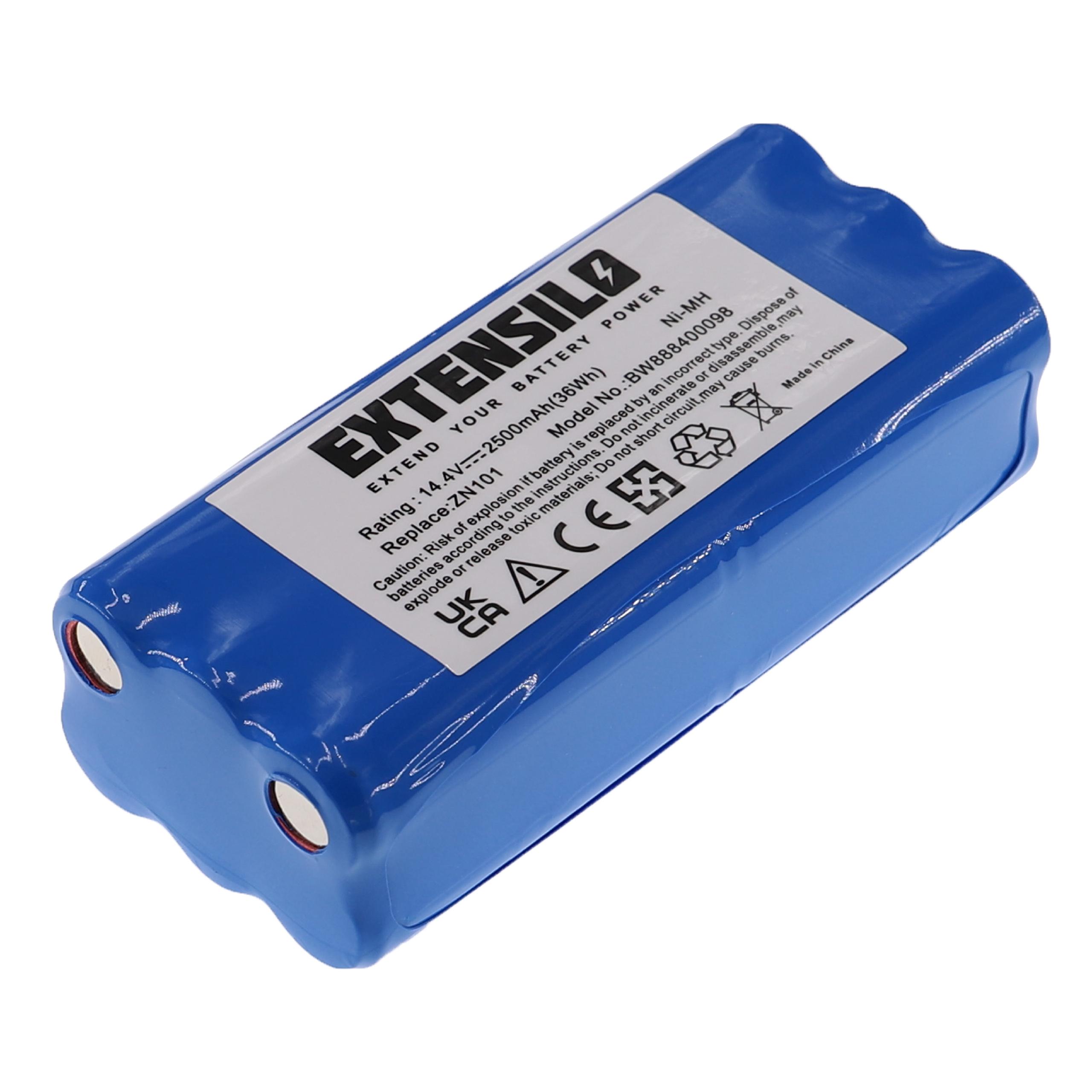 Batterie remplace Dirt Devil R1-L051B, 0606004 pour robot aspirateur - 2500mAh 14,4V NiMH