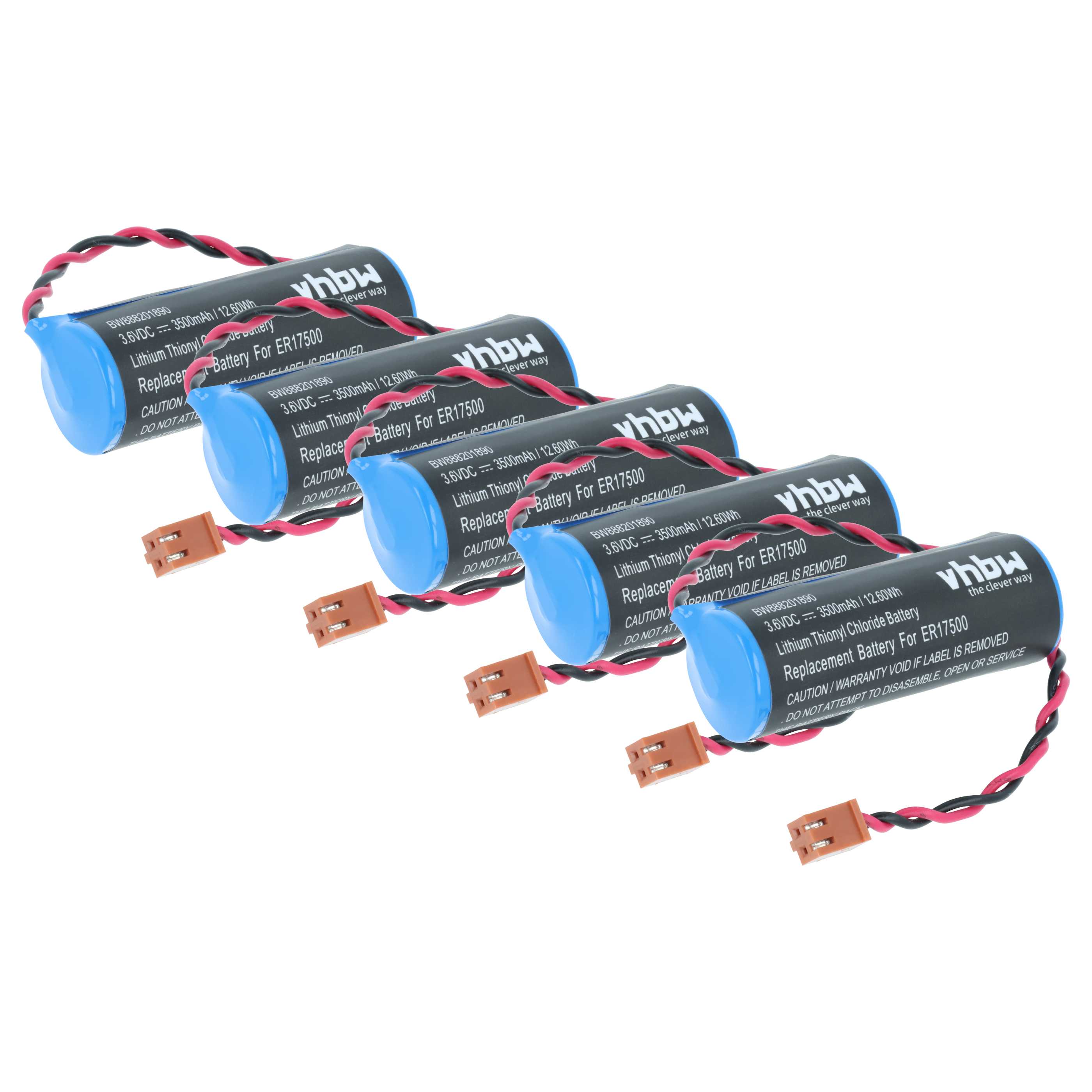 5x Piles remplace Omron CS1W-BAT01 pour unité de contrôle - 3500mAh 3,6V Li-SOCl2