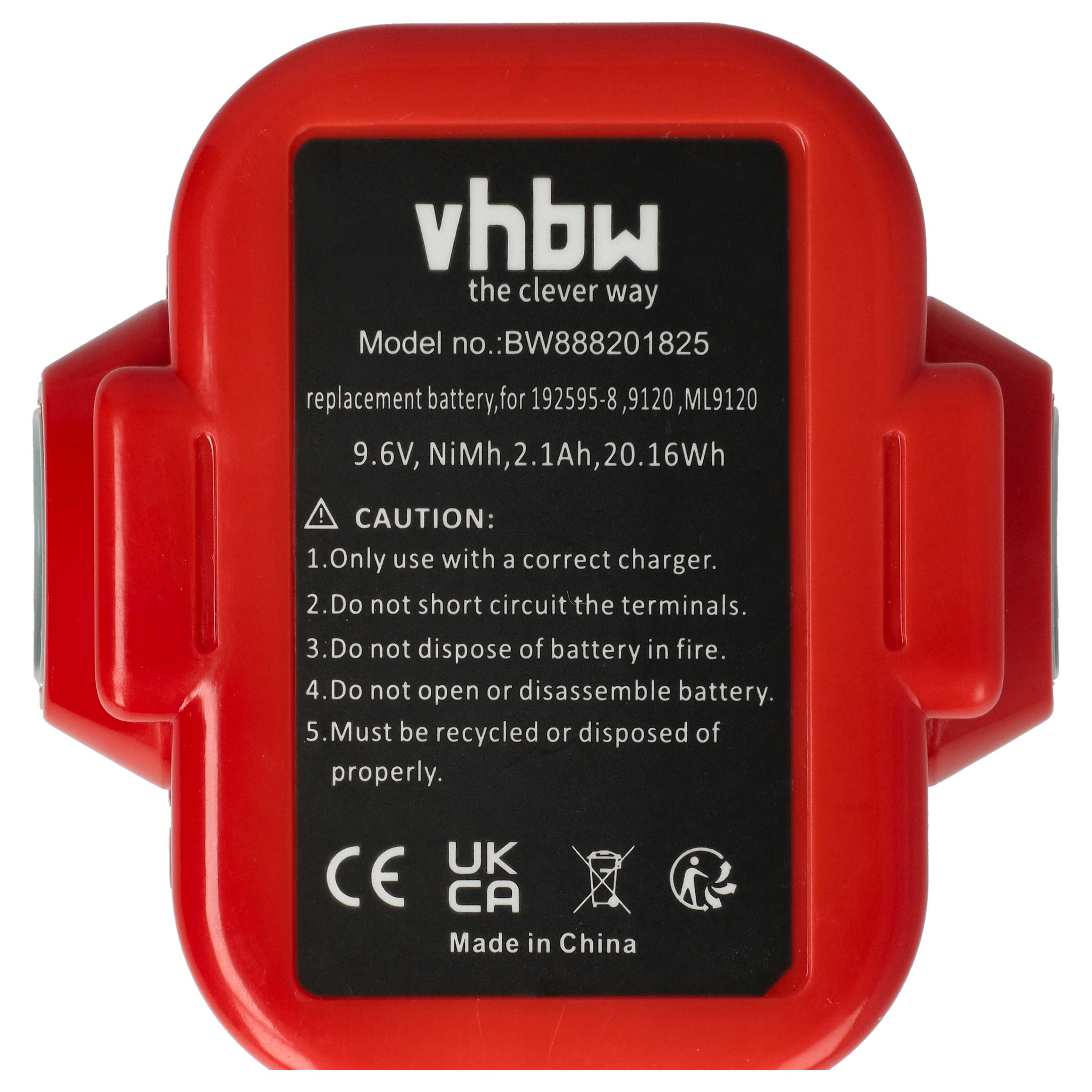 Battery replaces Makita 192638-6, 192596-6, 192697-A, 192595-8 Electric Power Tool - 2100 mAh, 9.6 V, NiMH