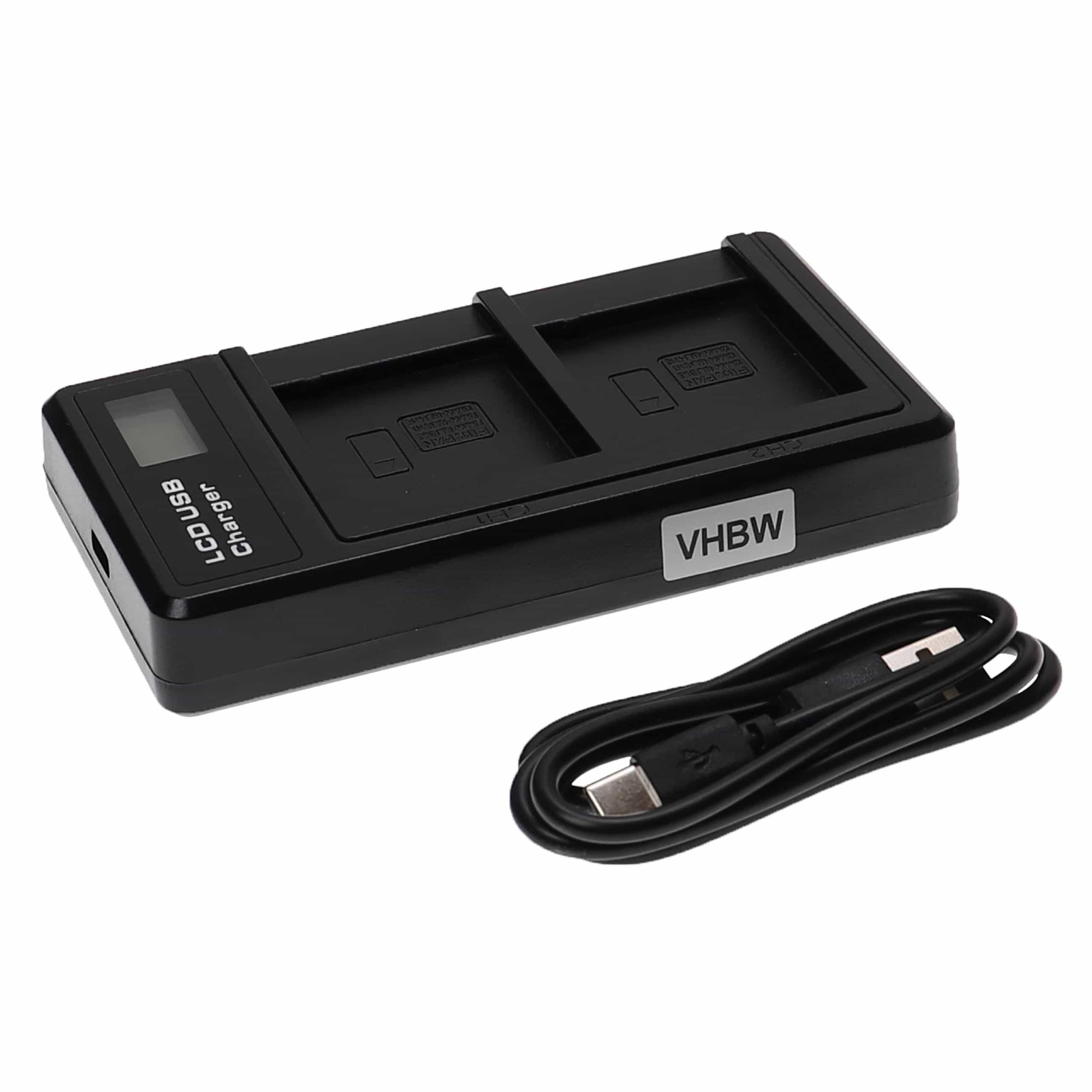 Battery Charger USB-C + Cable USB-C suitable for Leica, Panasonic Lumix Digital Camera etc. - 0.6 A
