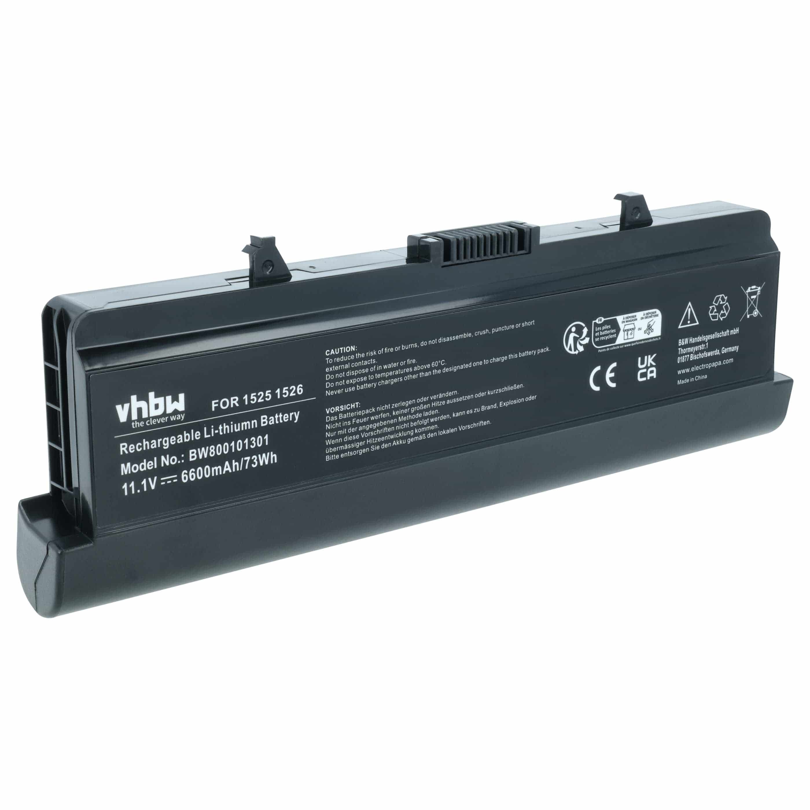 Akumulator do laptopa zamiennik Dell 0GW252, 312-0625, 312-0566, 312-0567 - 6600 mAh 11,1 V Li-Ion, czarny