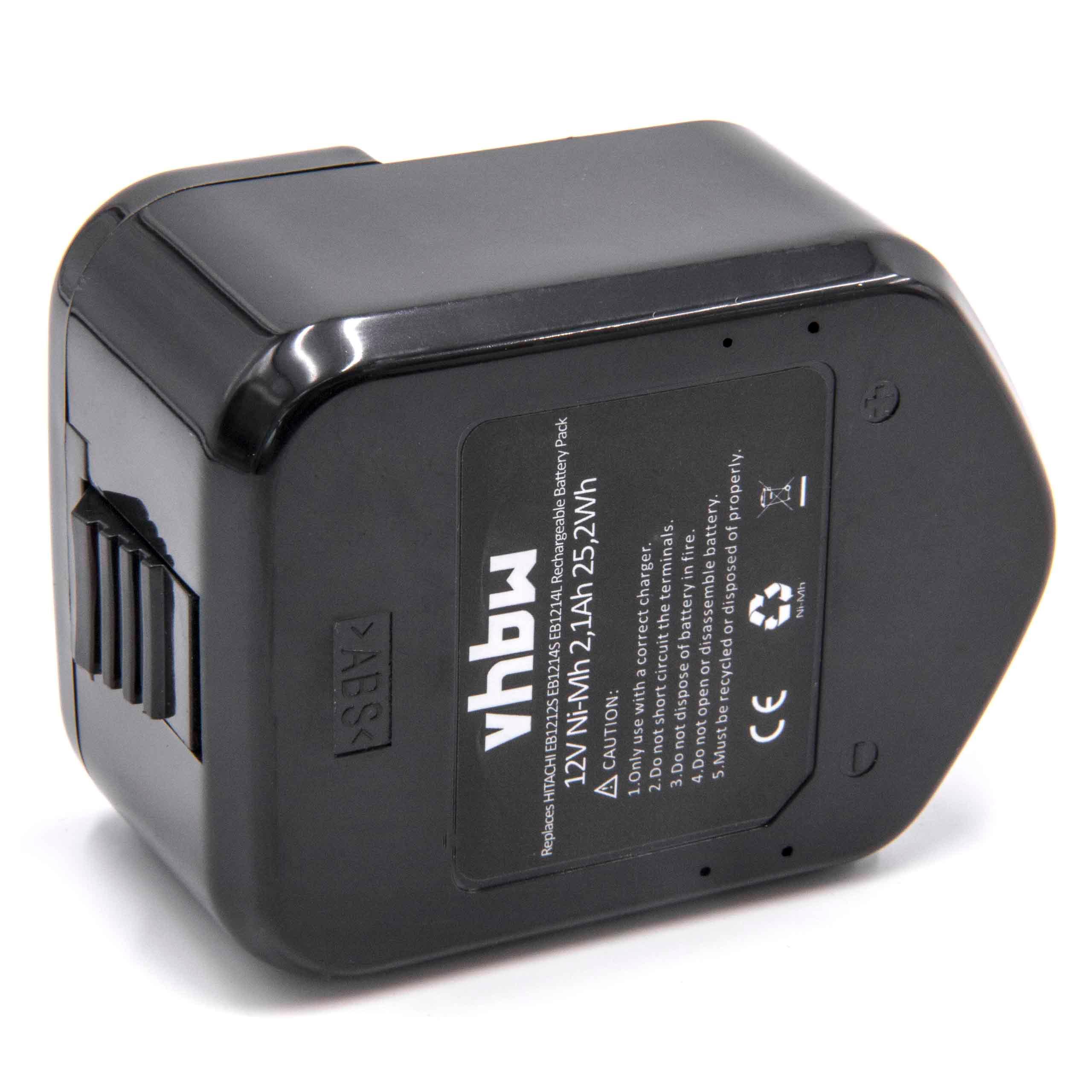 Batterie remplace Hitachi 320608, 320606, 320388, 320387, 320386 pour outil électrique - 2100 mAh, 12 V, NiMH