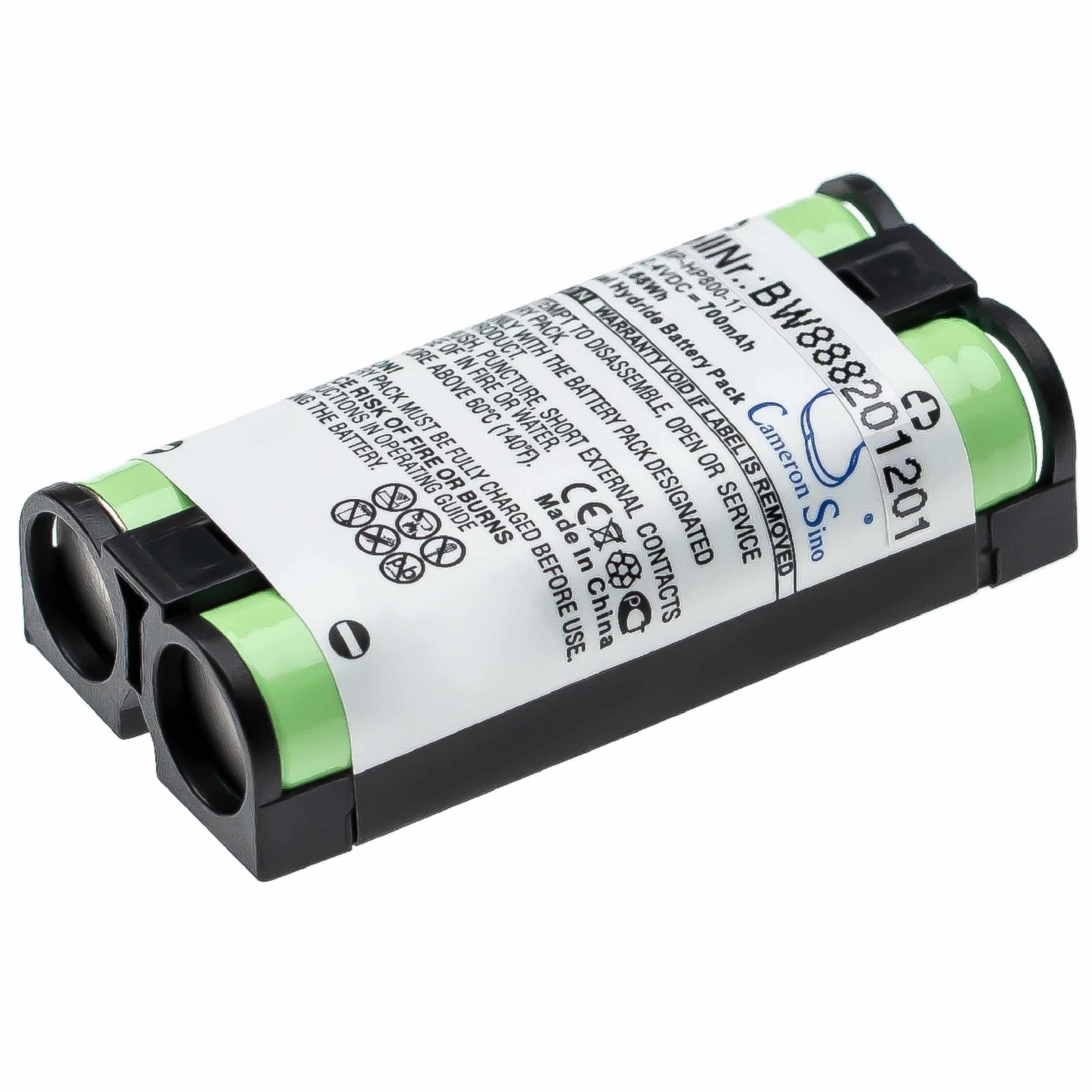 Batterie remplace Sony 9-885-216-11, 9-885-216-12, 9-885-218-43 pour casque audio - 700mAh 2,4V NiMH