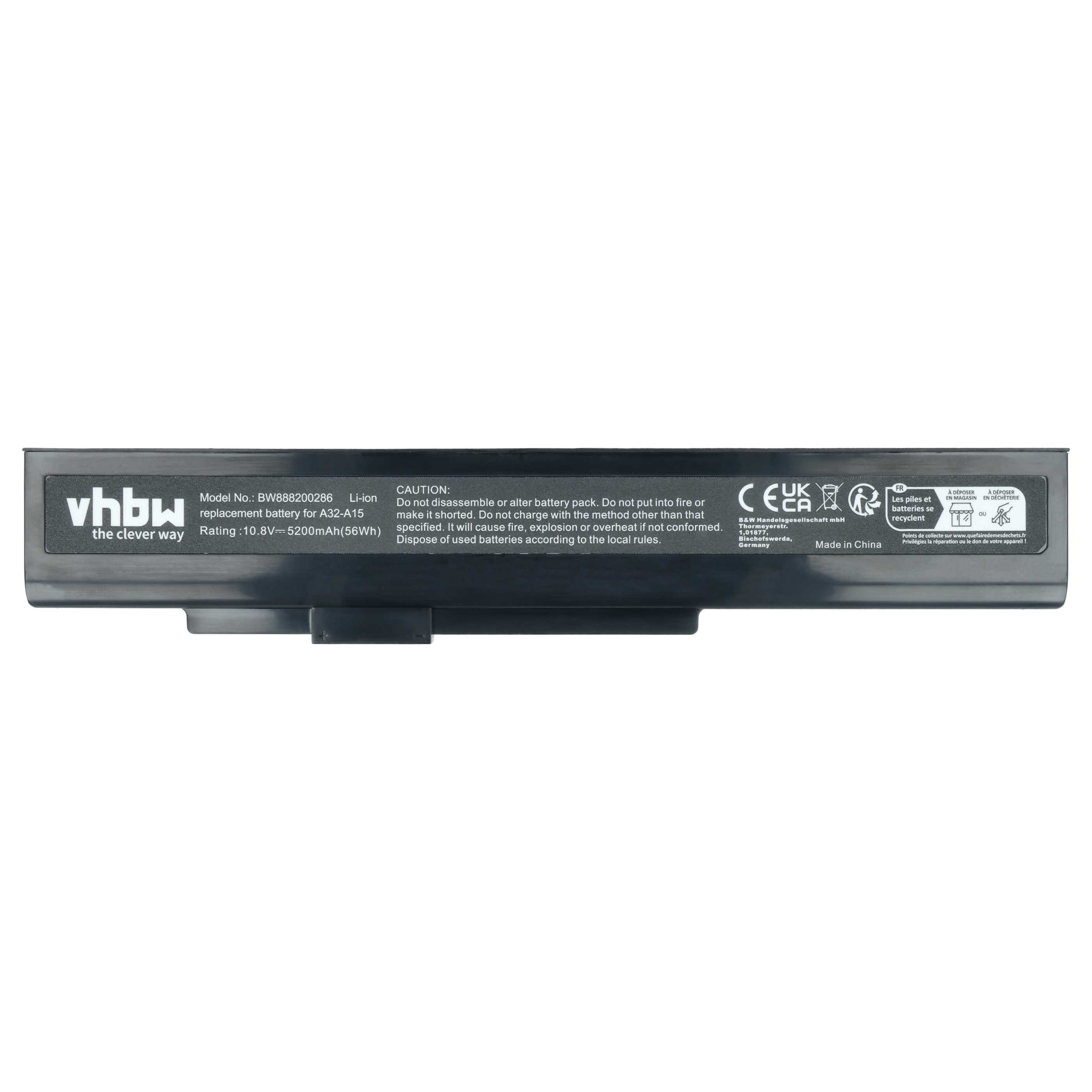 Akumulator do laptopa zamiennik Medion A42-H36, A32-A15, A41-A15, A42-A15 - 5200 mAh 10,8 V Li-Ion, czarny
