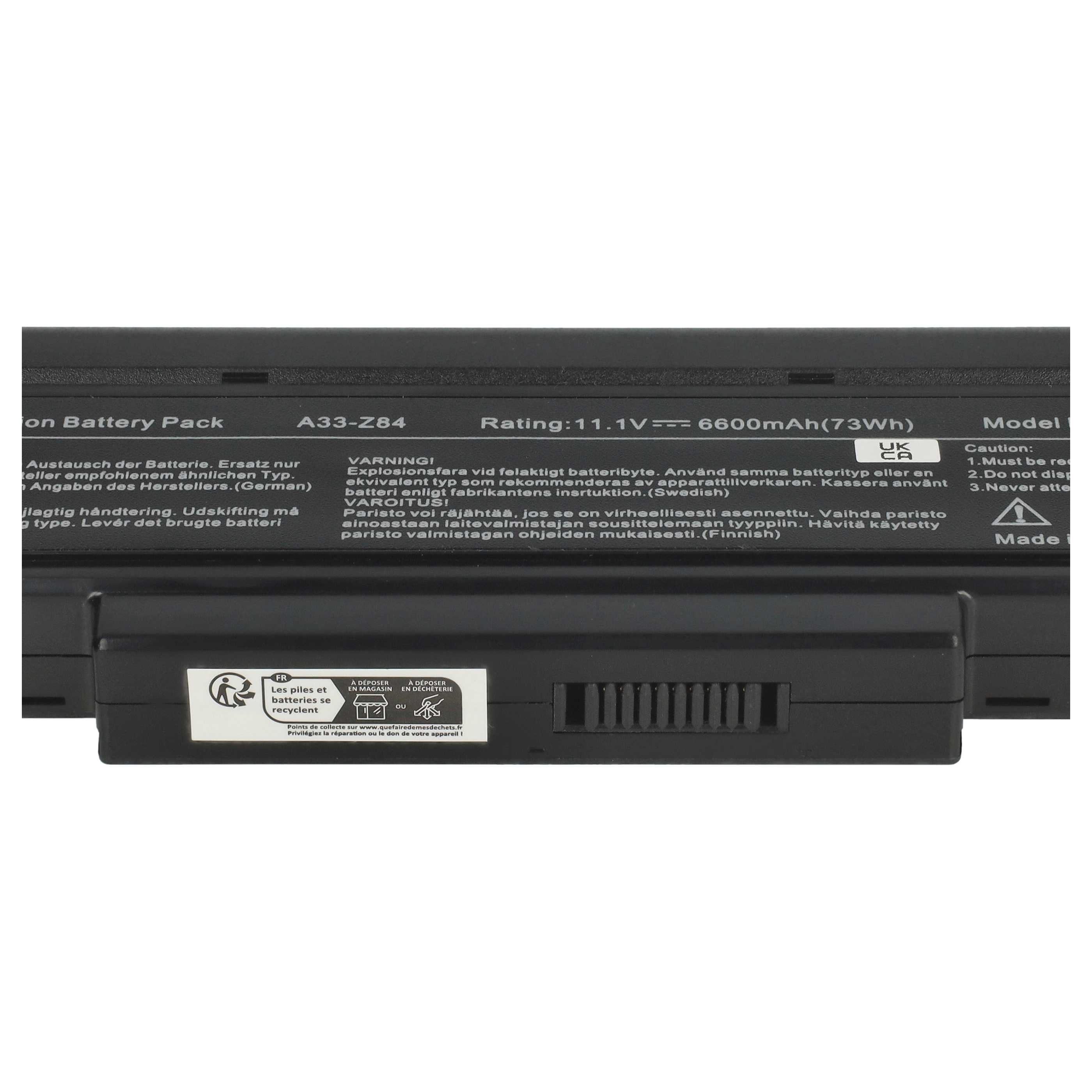 Batteria sostituisce Acer LC.BTP01.003 per notebook - 6600mAh 11,1V Li-Ion nero