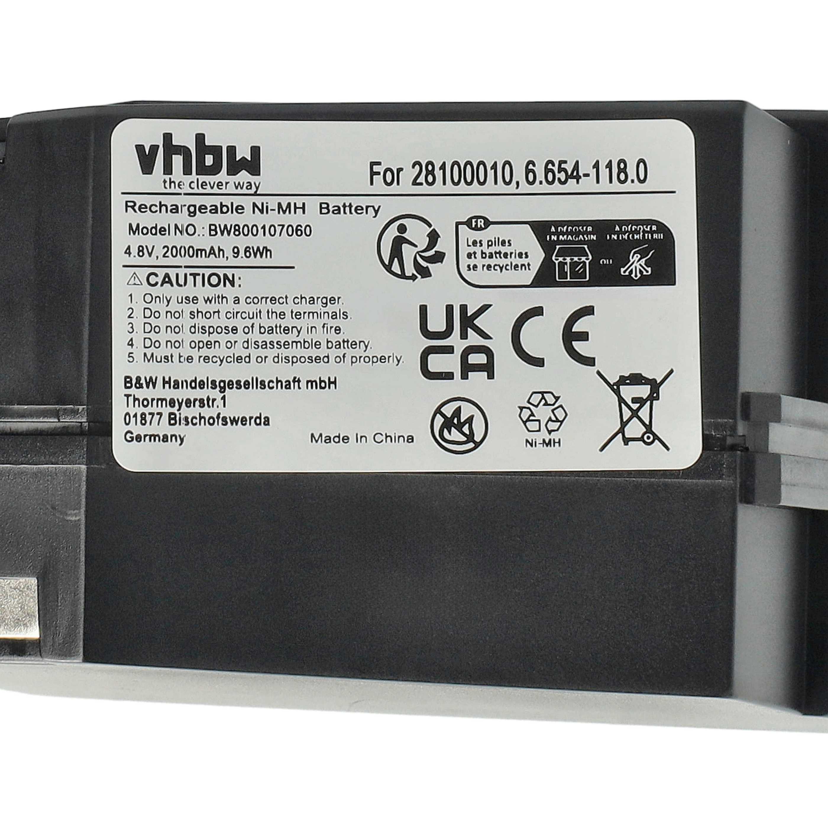 Battery + Charger replaces Kärcher 4.070-696.0, 4.070-763.0, 28100010, 6.654-118.0 for Kärcher Vacuum Cleaner
