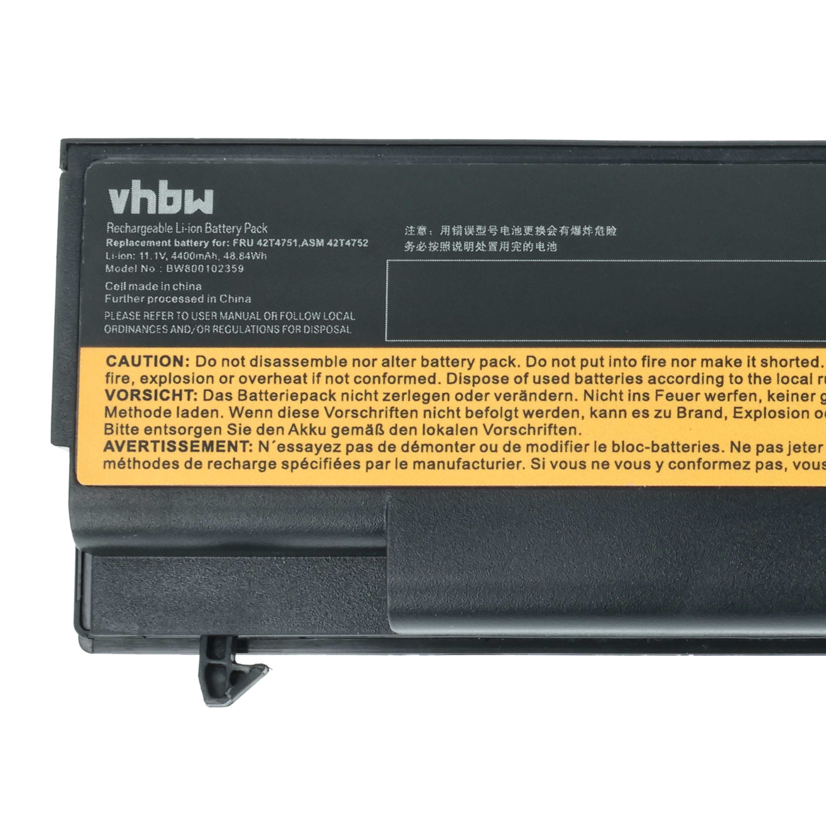 Akumulator do laptopa zamiennik Lenovo 42T4710, 42T4708, 42T4709, 42T4235 - 4400 mAh 11,1 V Li-Ion, czarny