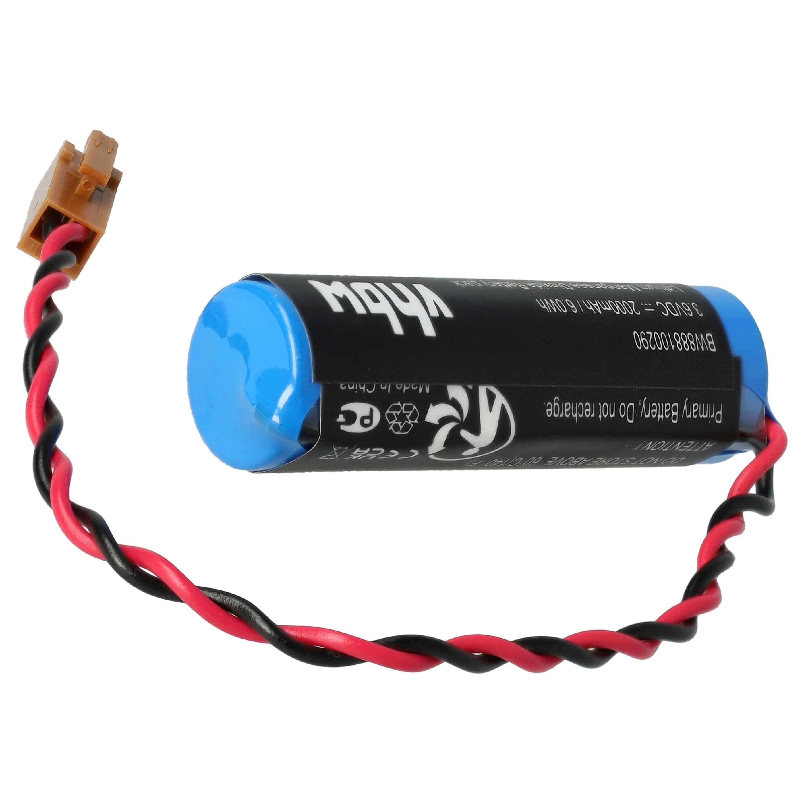 Bateria do PLC programowalnego sterownika zamiennik Toshiba ER6V, JAE2P - 2000 mAh 3,6 V Li-MnO2