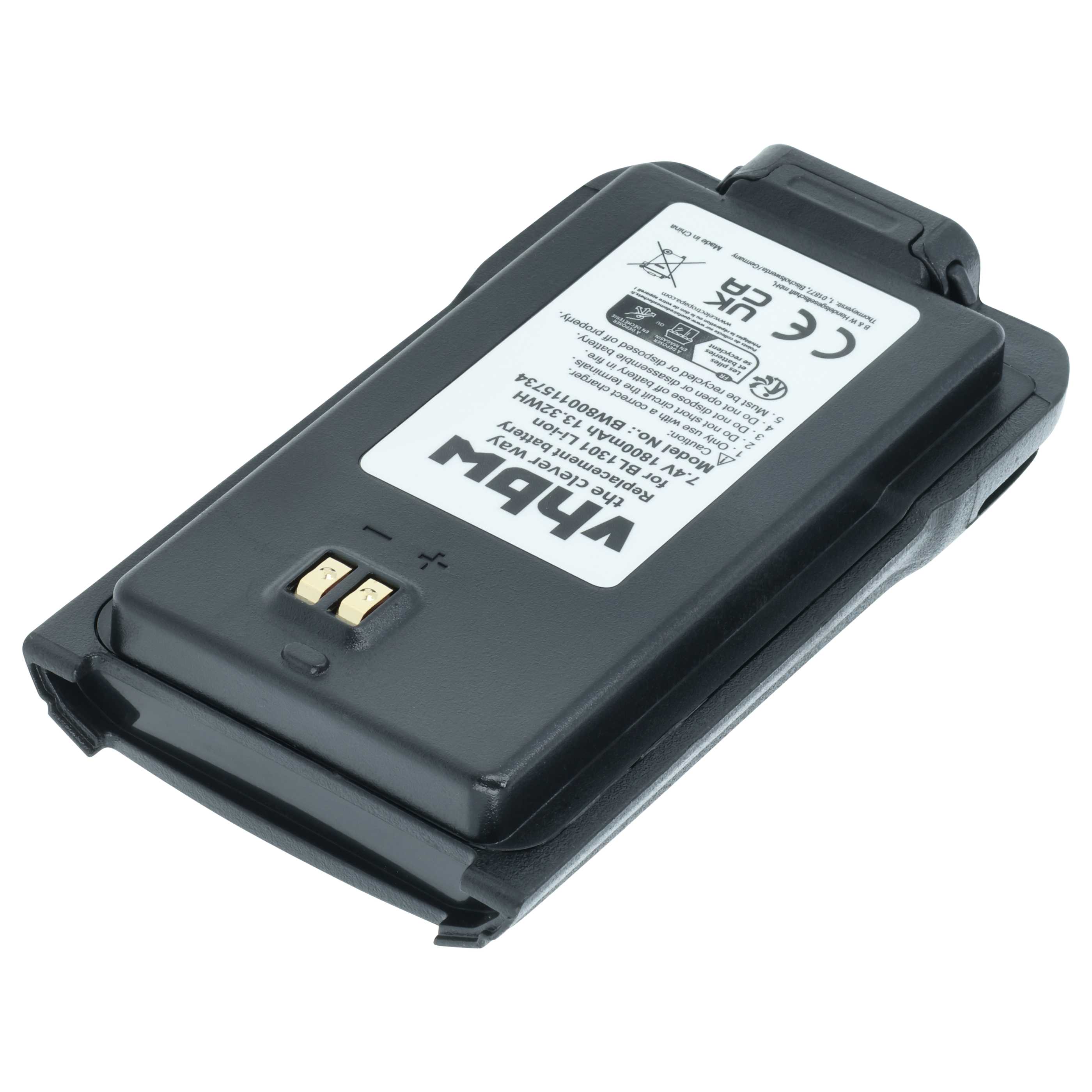Radio Battery replaces Hyt / Hytera BL2407, BL1301, BL1719 - 1800 mAh 7.4 V Li-Ion