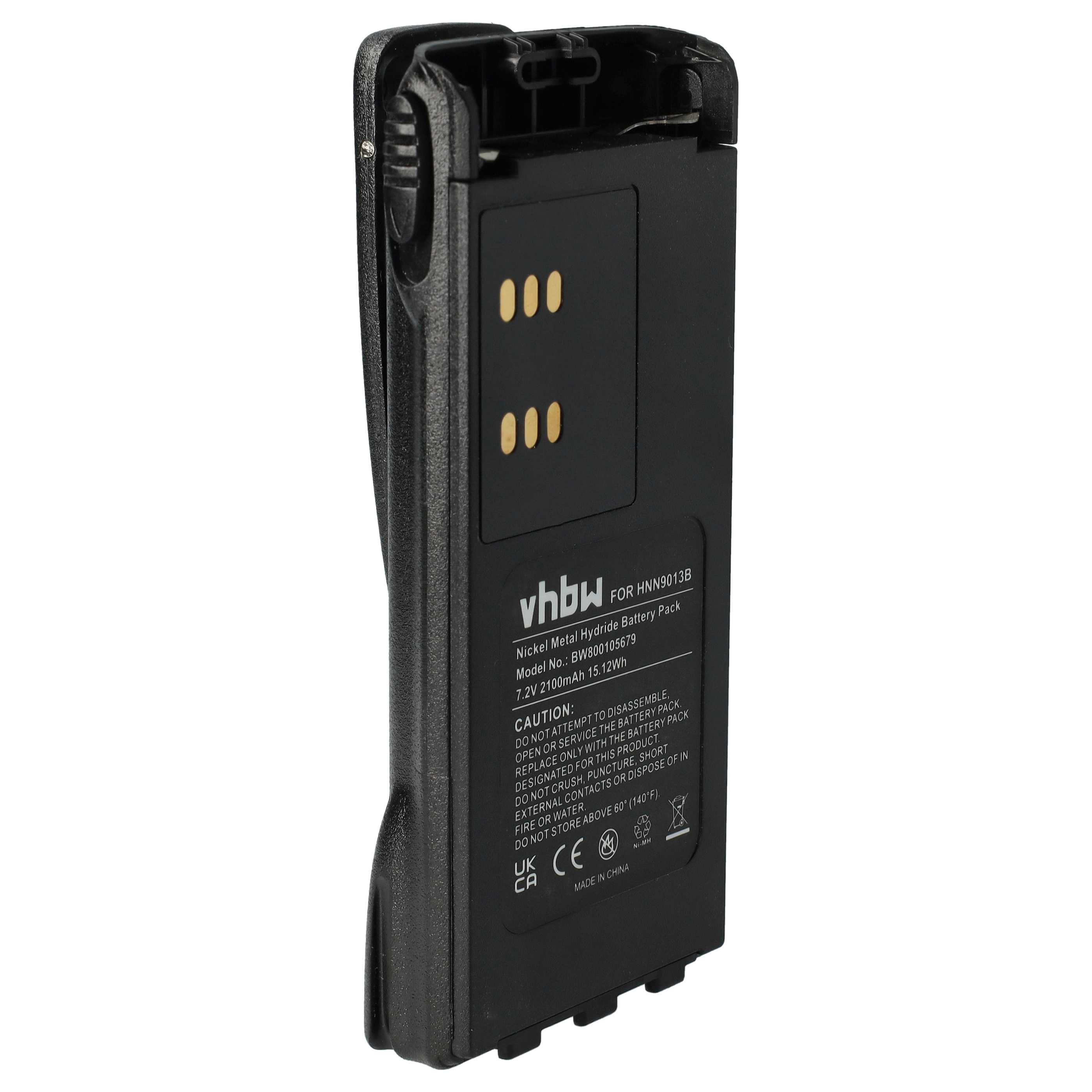 Batteria sostituisce Motorola HMNN4151, HMNN4154, HMNN4158 per dispositivo radio Motorola - 2100mAh 7,2V NiMH