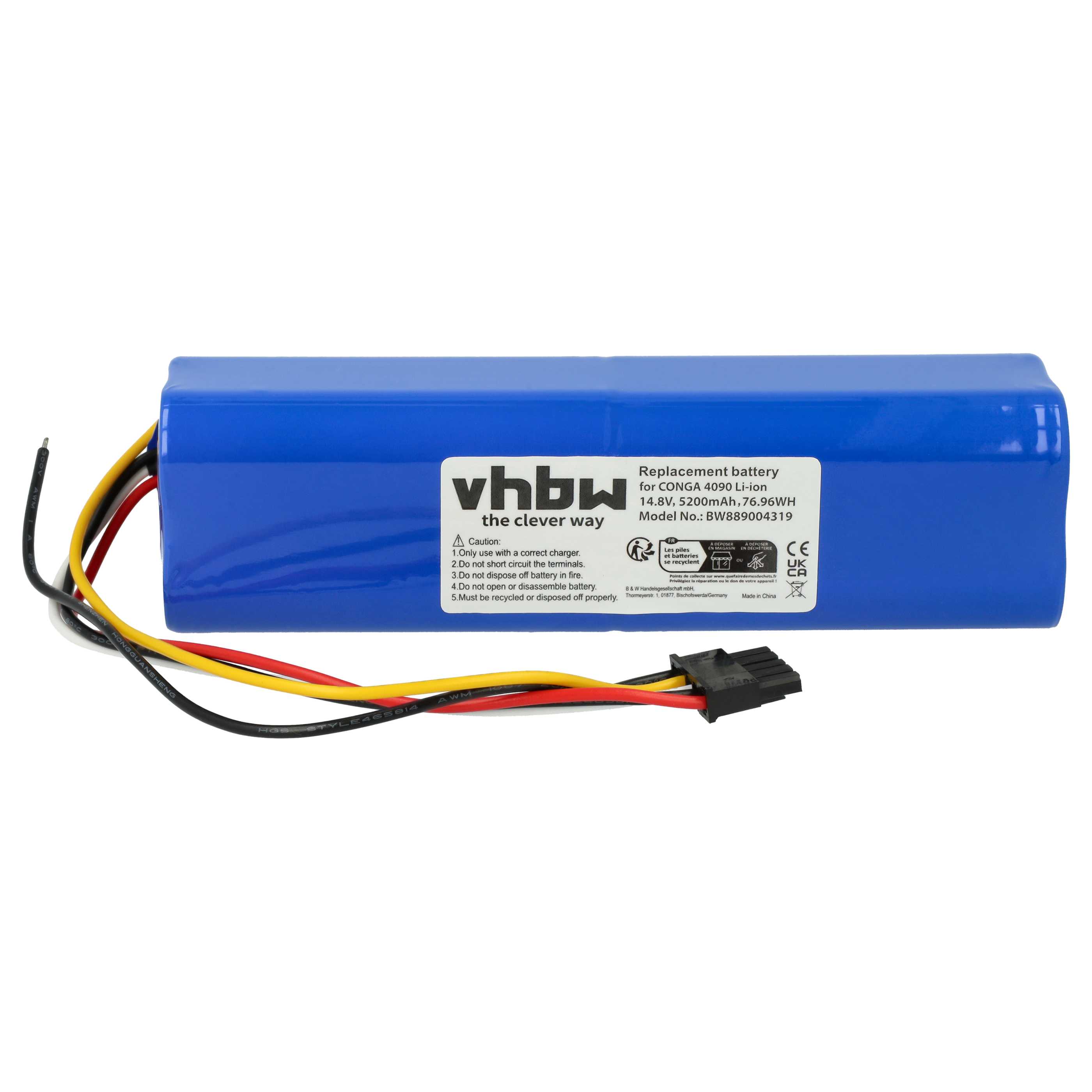 Battery replaces Cecotec 49CE5402, 80694 for Cecotec 5200mAh, 14.8V, Li-Ion
