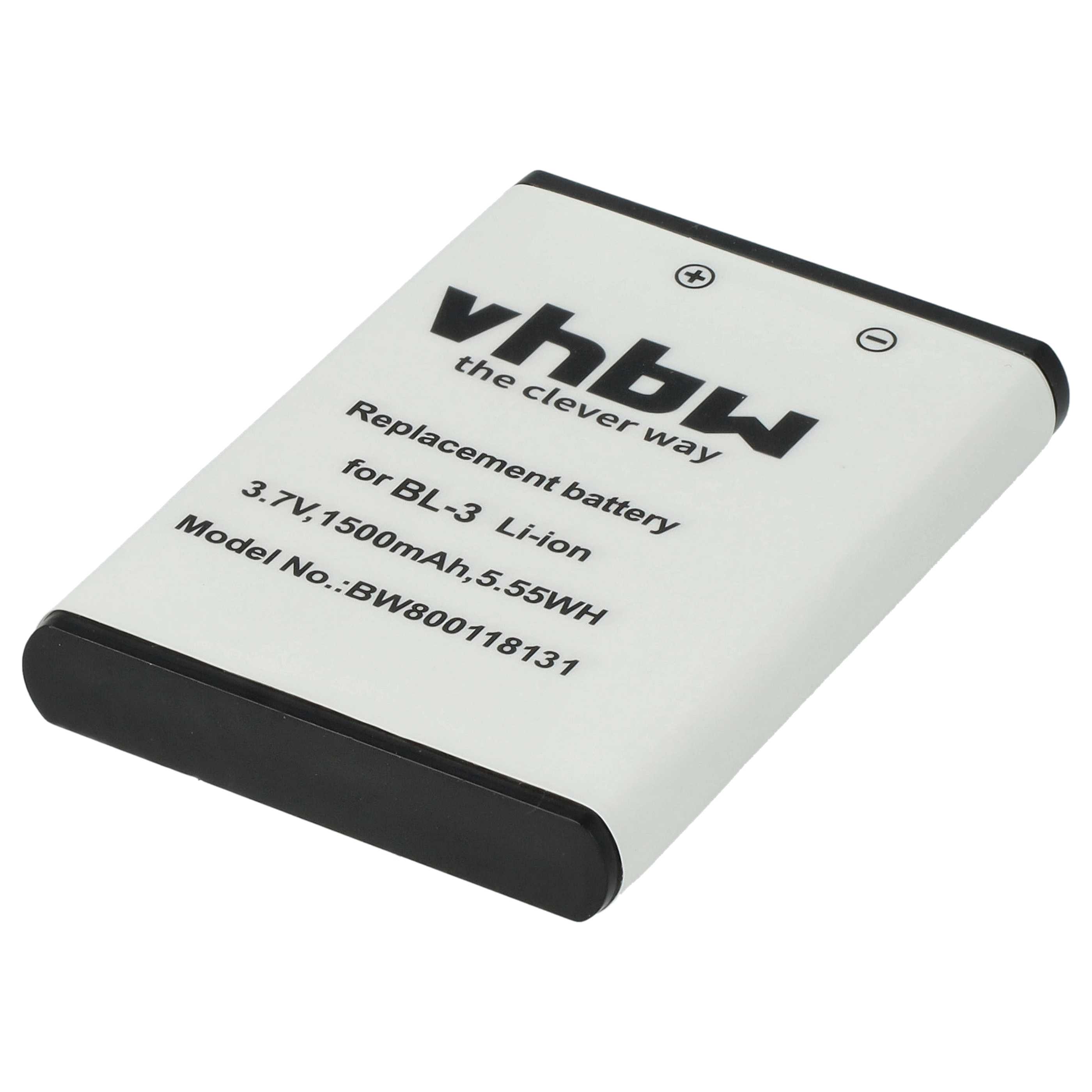 Radio 5x Battery replaces Baofeng BL-3 - 1500 mAh 3.7 V Li-Ion