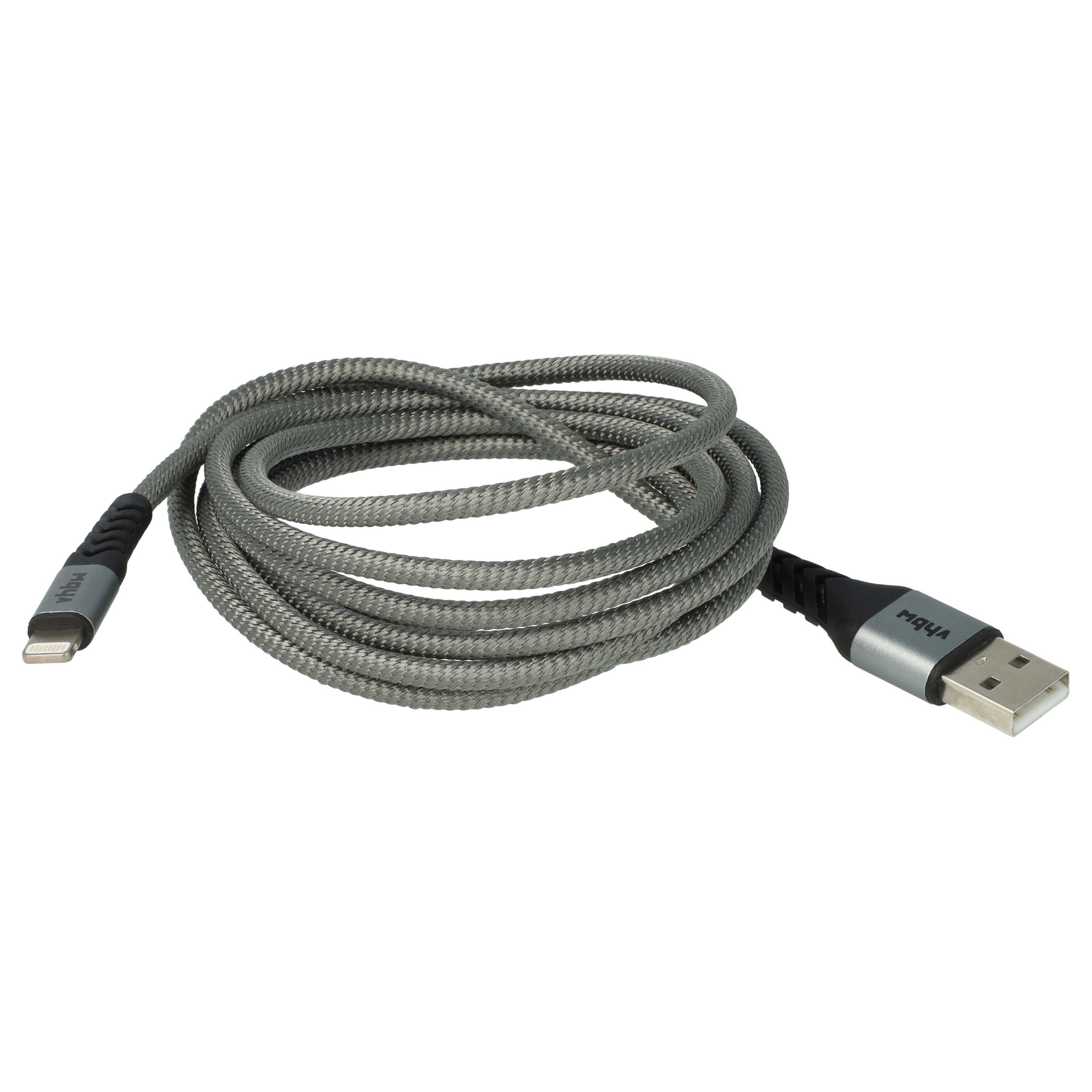 3x Lightning Kabel auf USB A passend für Apple AirPods Apple iOS Geräte - Schwarz Grau, 180cm