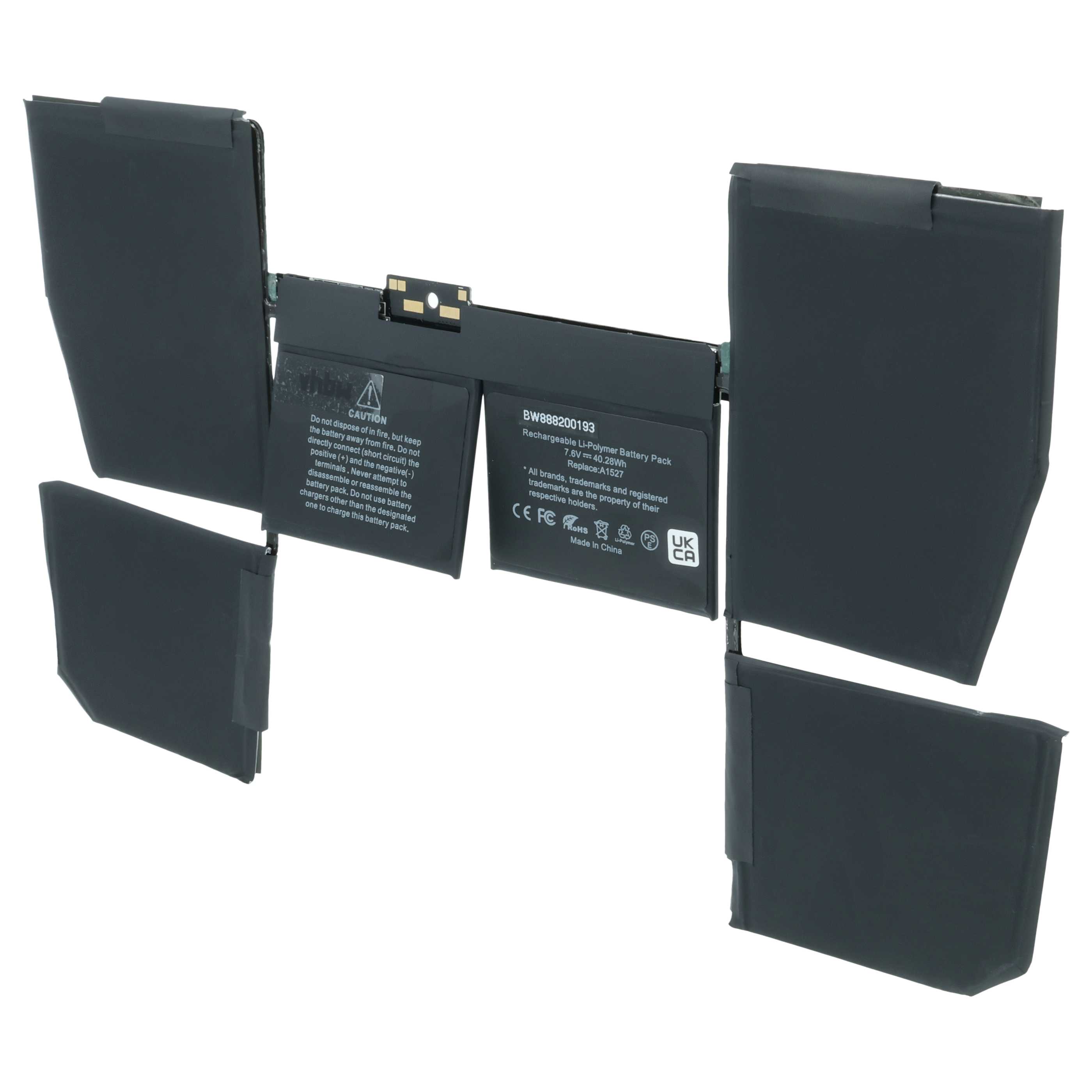 Batteria sostituisce Apple A1527, 613-01926, 661-02267, A1534 per notebook - 5200mAh 7,6V Li-Poly