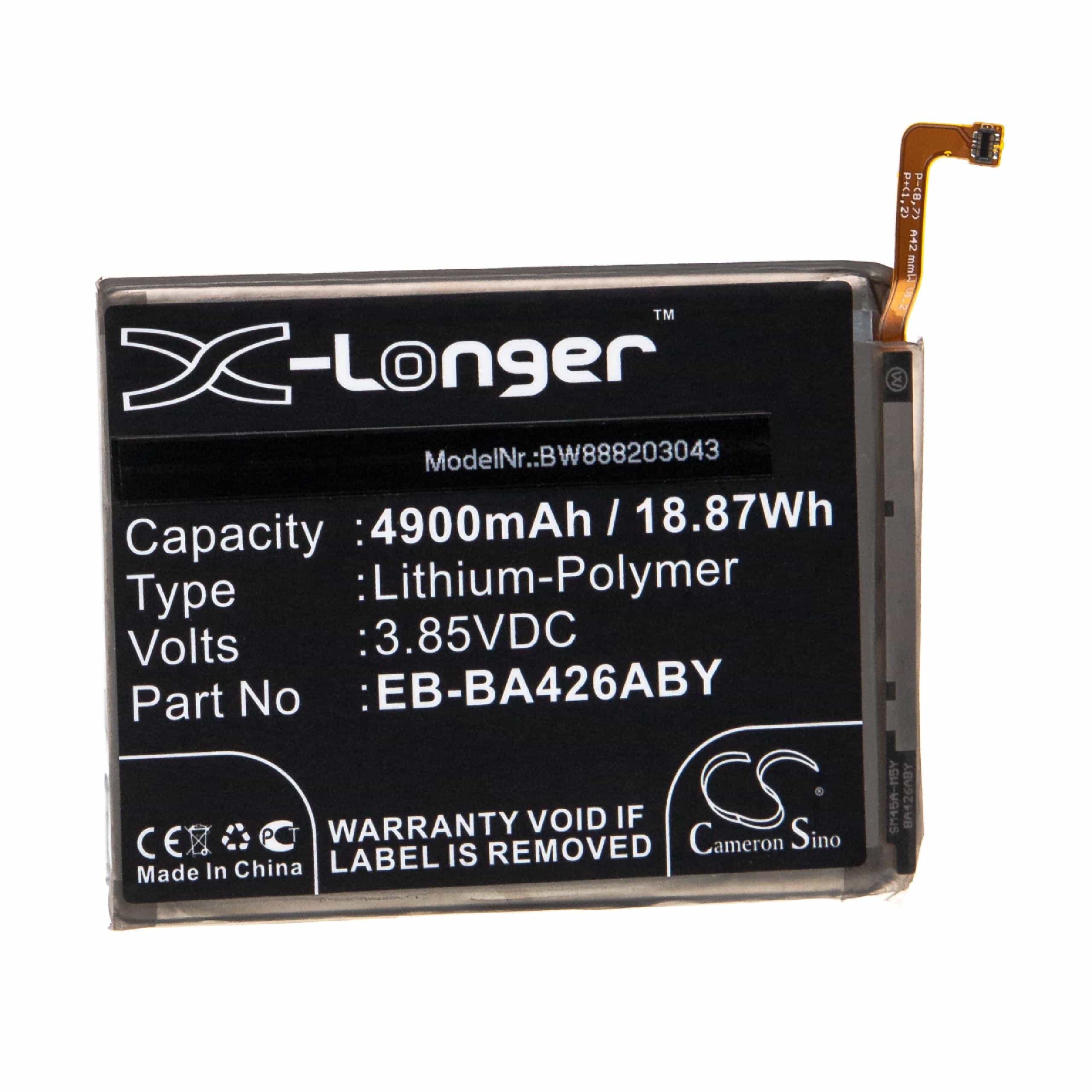 Batteria sostituisce Samsung EB-BA426ABY, GH82-24377A per cellulare Samsung - 4900mAh 3,85V Li-Poly