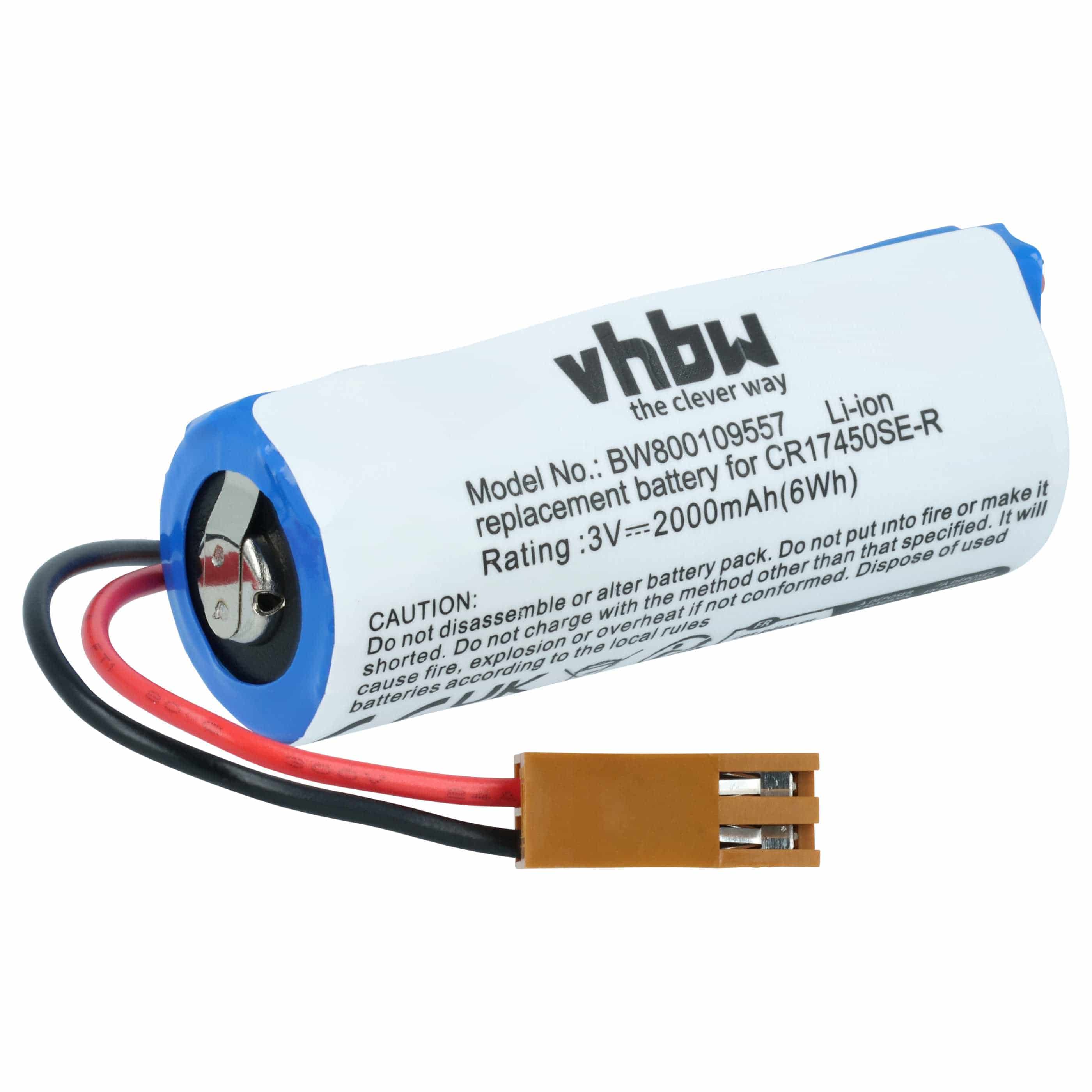 Industrial Controller Battery replaces A02B0200K102, A02B-0200-K102, CR17450ER-CX - 2000mAh 3V Li-Ion