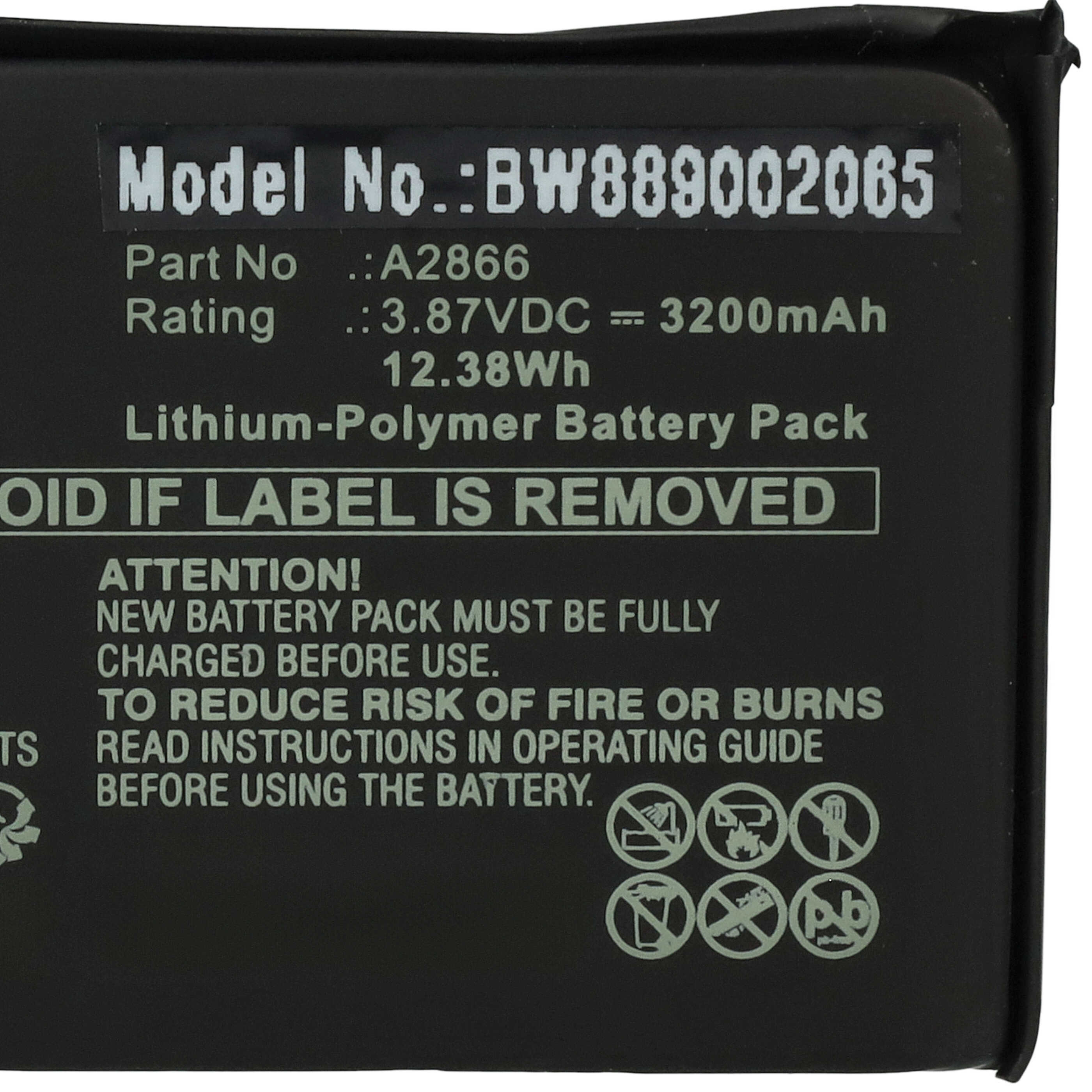 Mobile Phone Battery Replacement for Apple A2866 - 3200mAh 3.87V Li-polymer