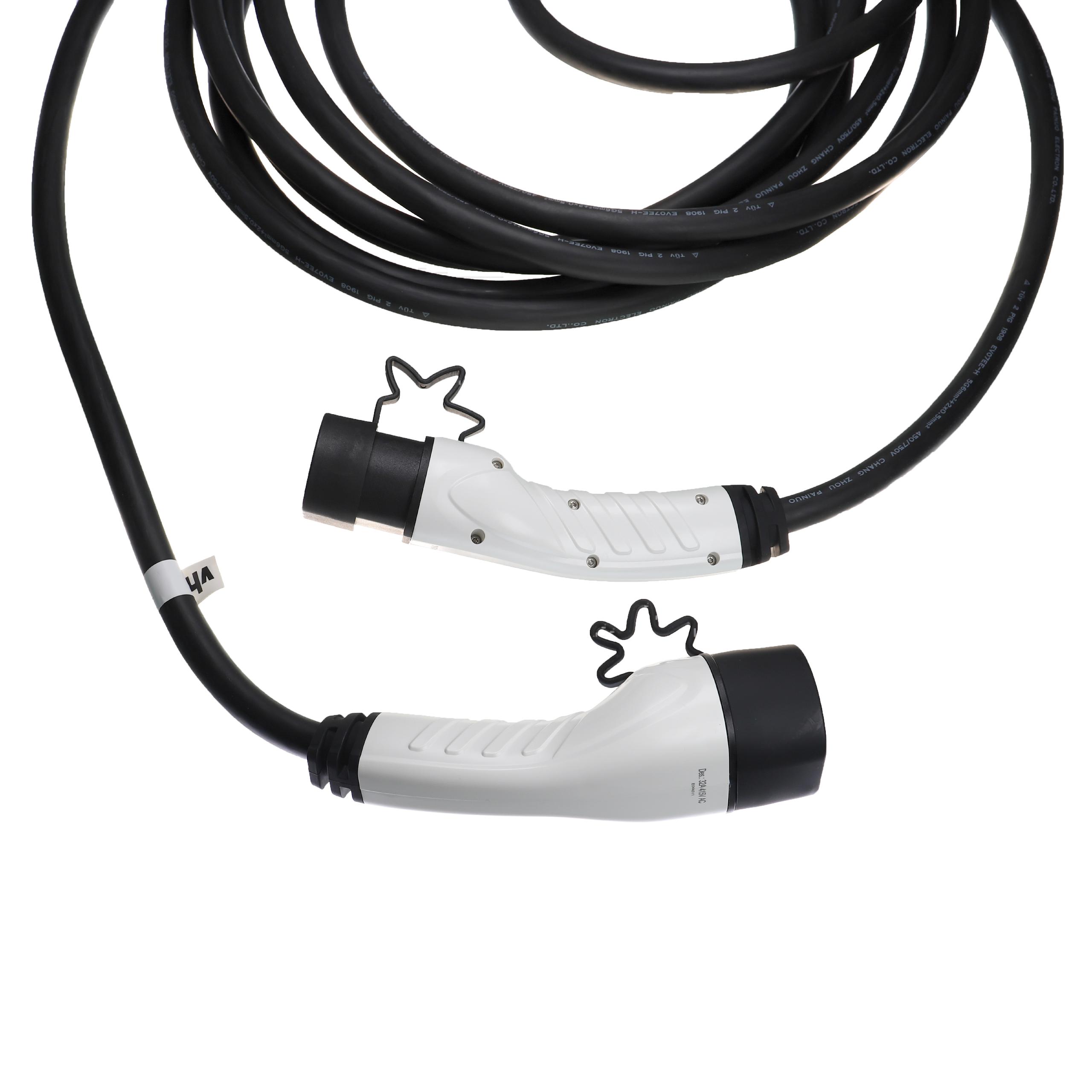 Cable de carga para coche eléctrico, híbrido enchufable - Cable tipo 2 a tipo 2, 3 fase, 32 A, 22 kW, 10 m