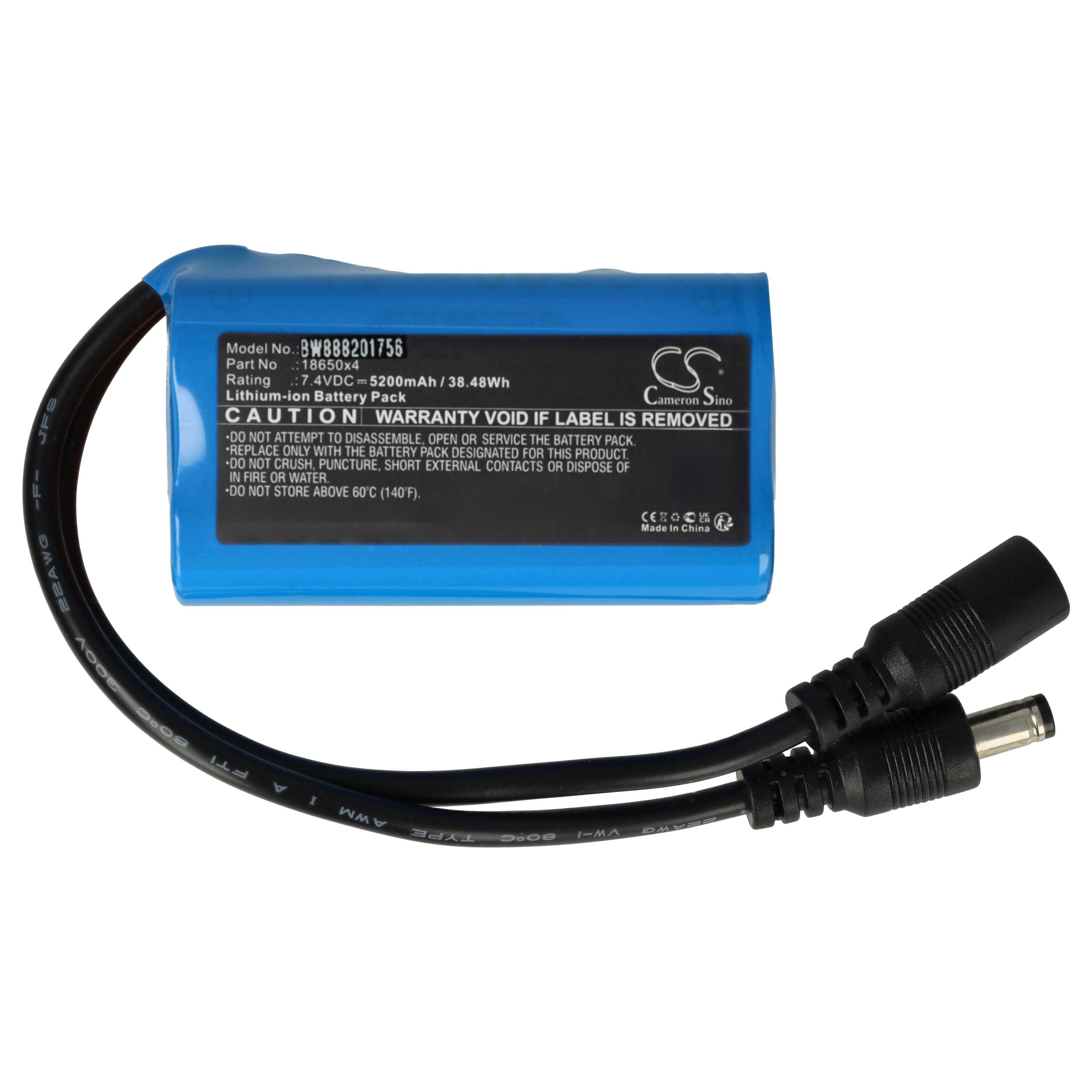 Batterie lampe à vélo, phare - 5200mAh 7,4V Li-ion