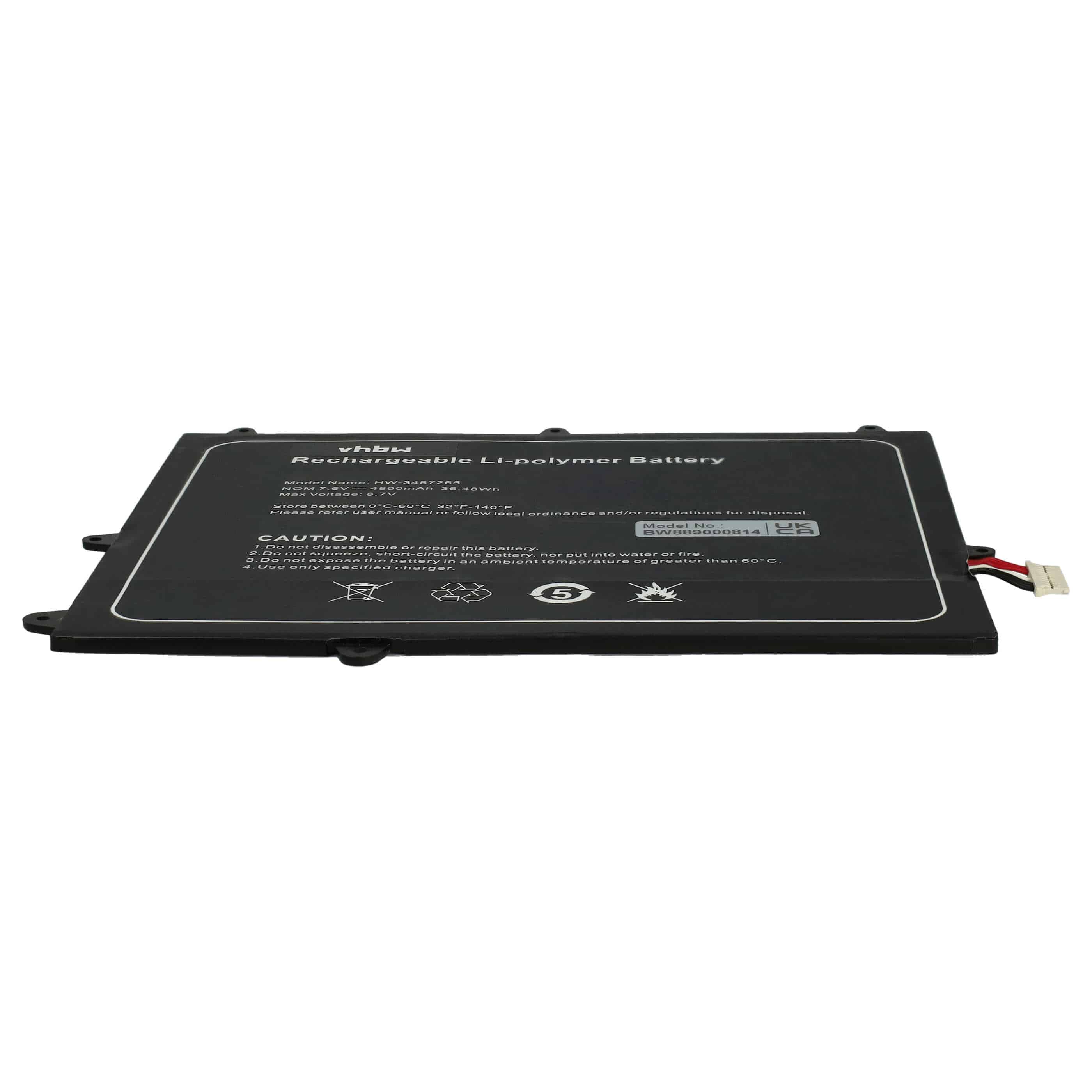 Akumulator do laptopa zamiennik Trekstor 3487265P, HW-3487265, TH116A - 4800 mAh 7,6 V LiPo