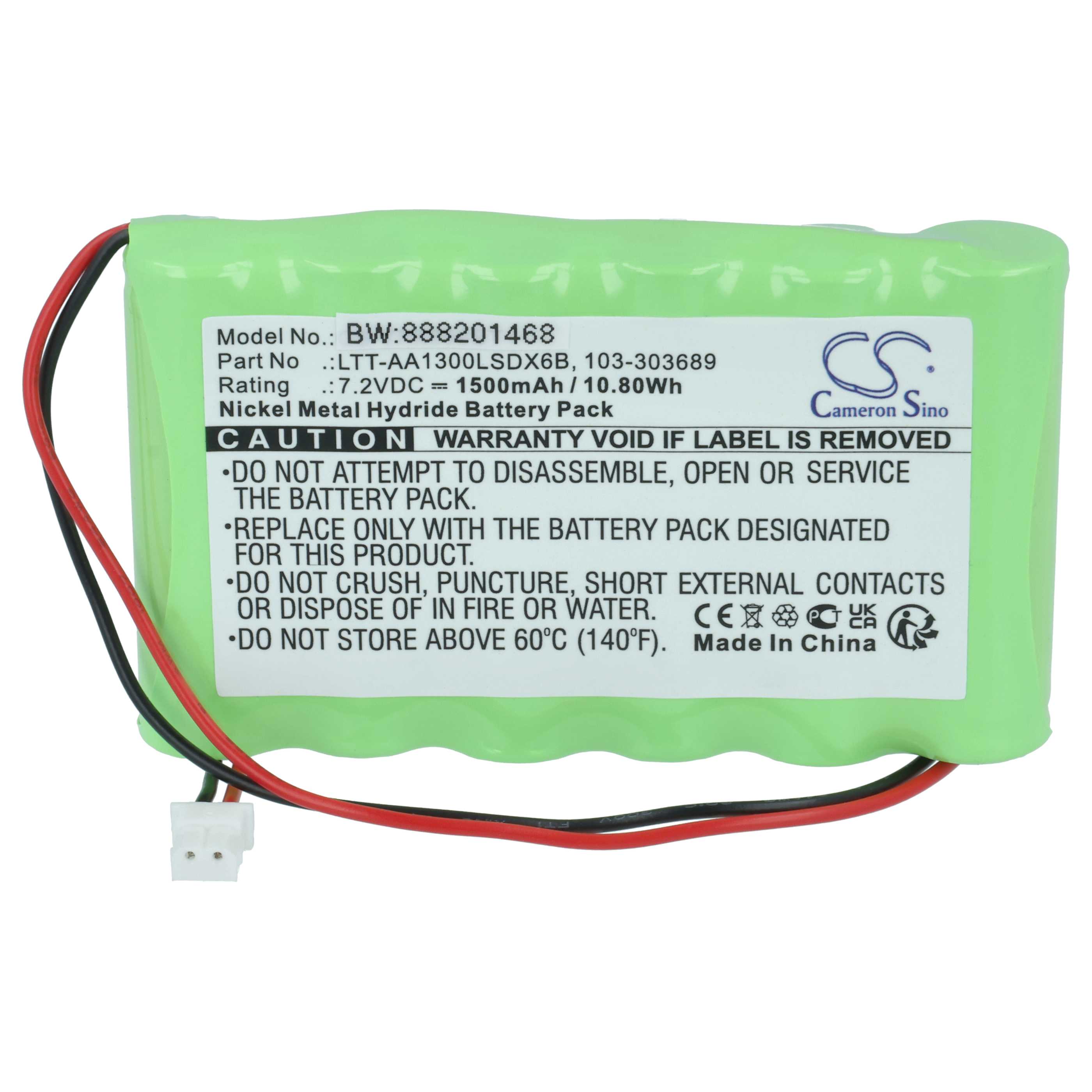 2x Batteries remplace Visonic 103-300691, 103-301179 pour centrale d'alarme Visonic - 1500mAh 7,2V NiMH