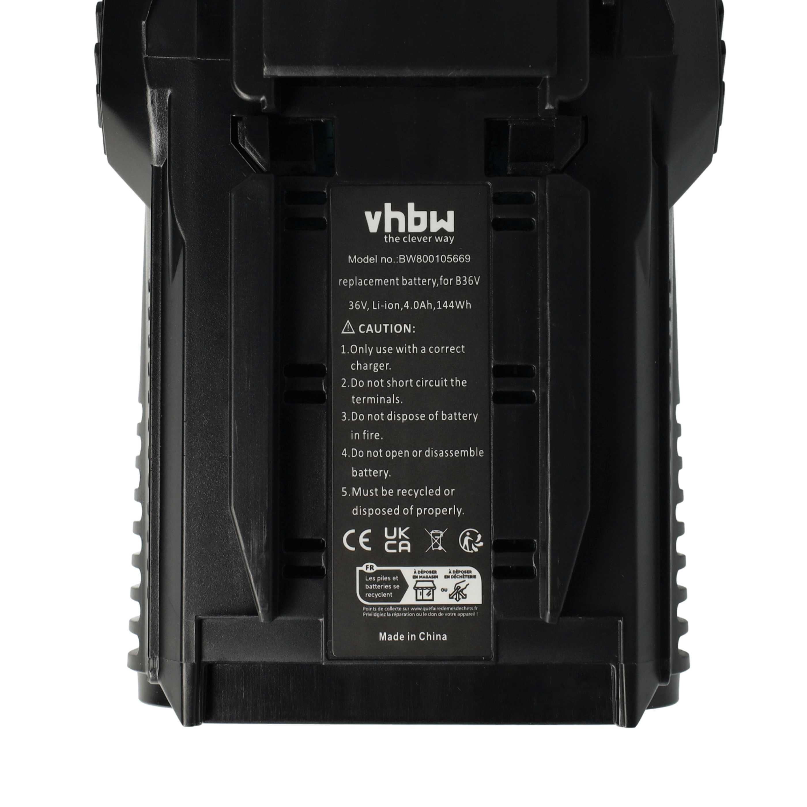 3x Battery replaces Hilti B36/5.2 Electric Power Tool - 4000 mAh, 36 V, Li-Ion